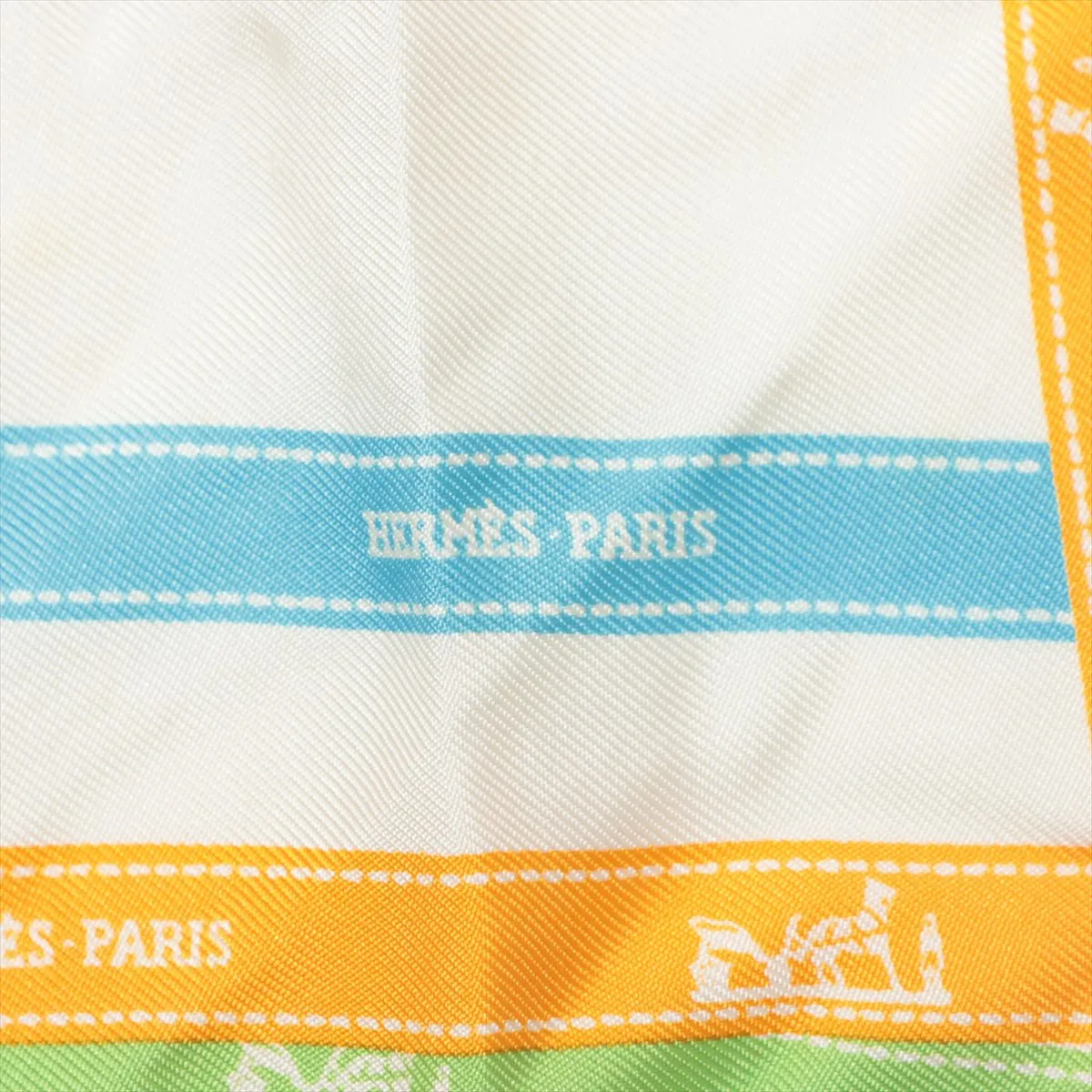 Carre 45 Bolduc Ribbon Scarf Silk Ivory x Multicolor — view 6