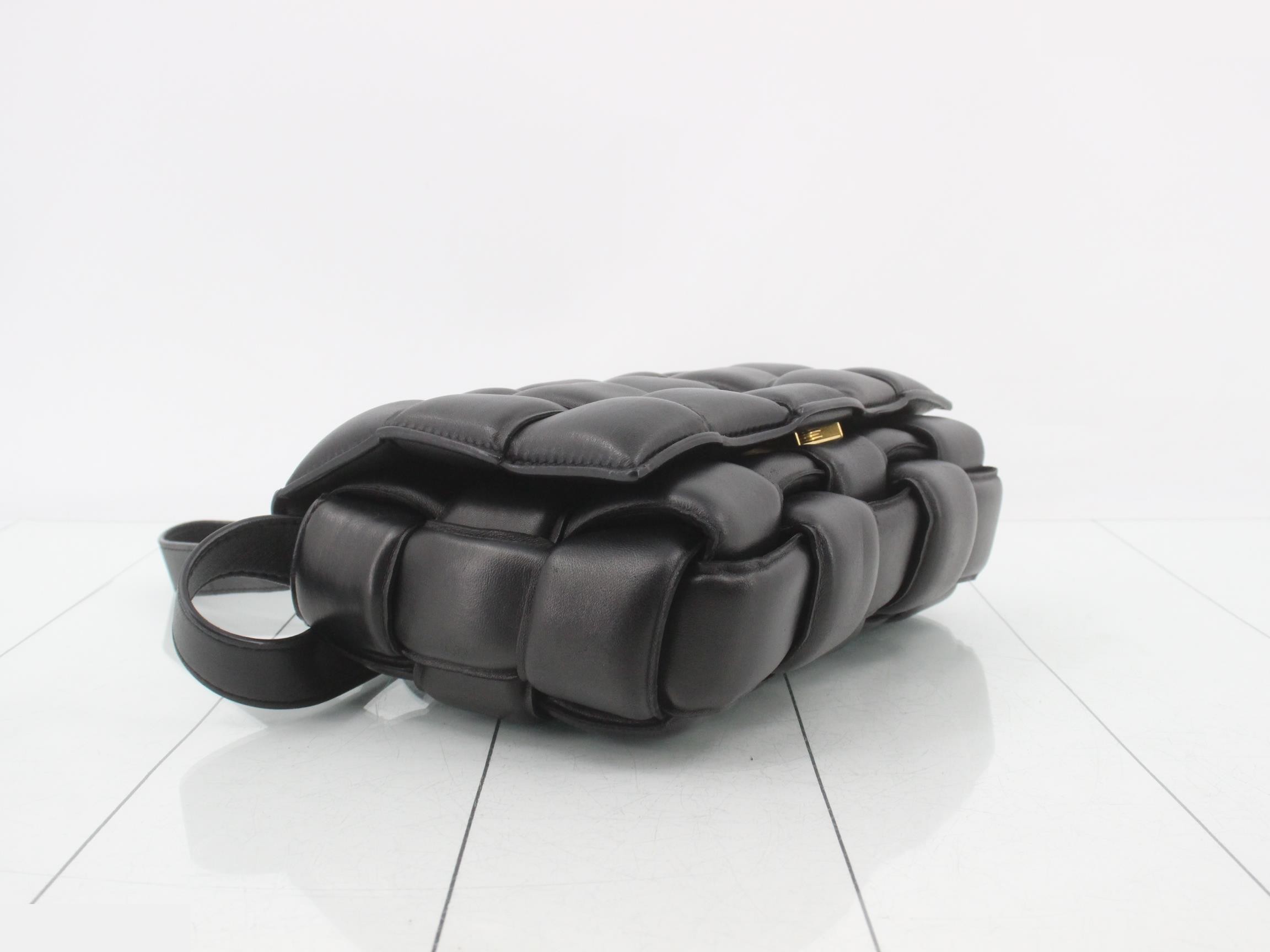 Padded Cassette Shoulder Bag, Black — view 5