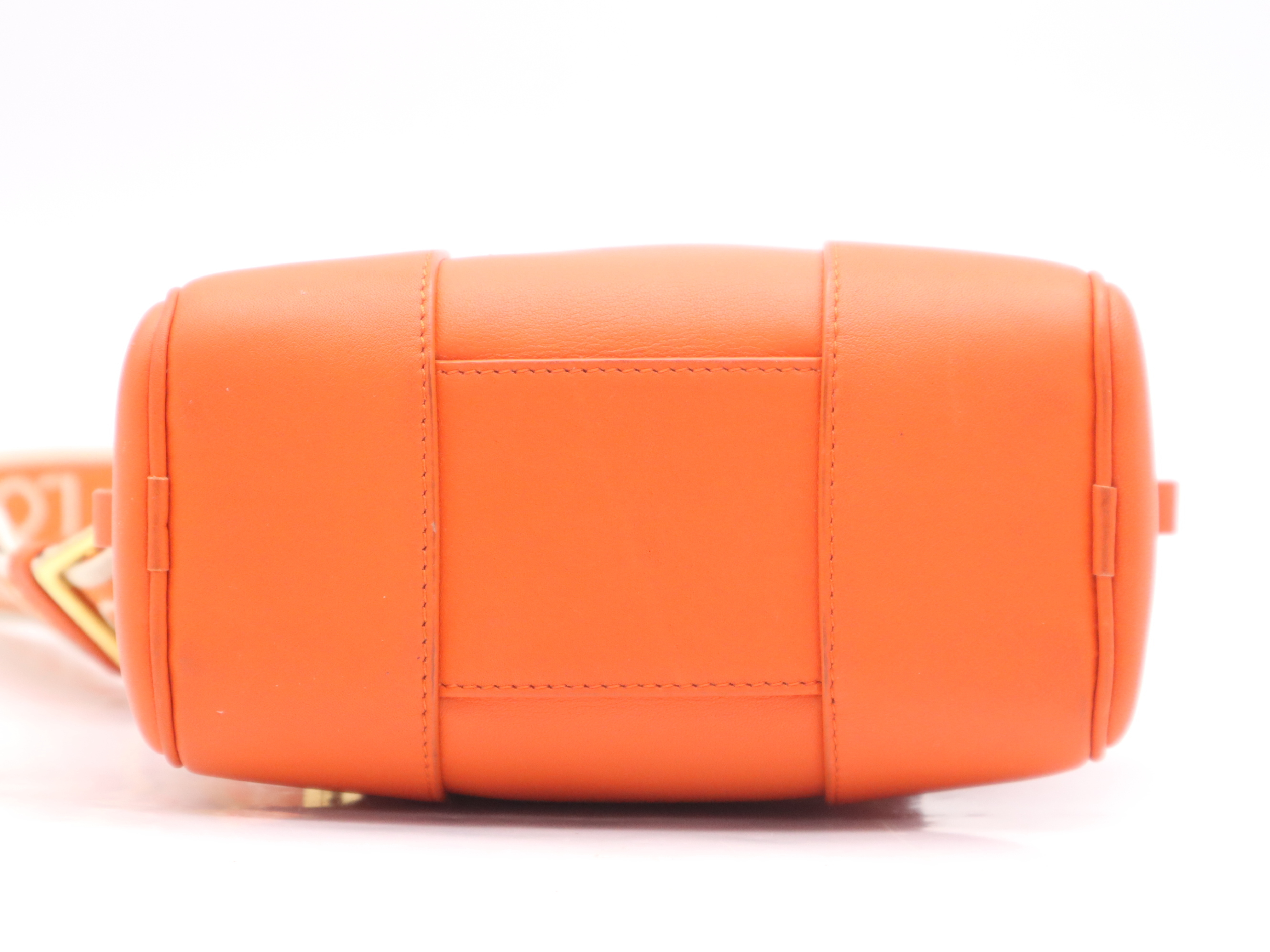 Leather Amazona 16 Square Handbag, Orange, with Shoulder Strap, Dust Bag x2, Padlock, and Keys x2 (Shoulder Bag) — view 4