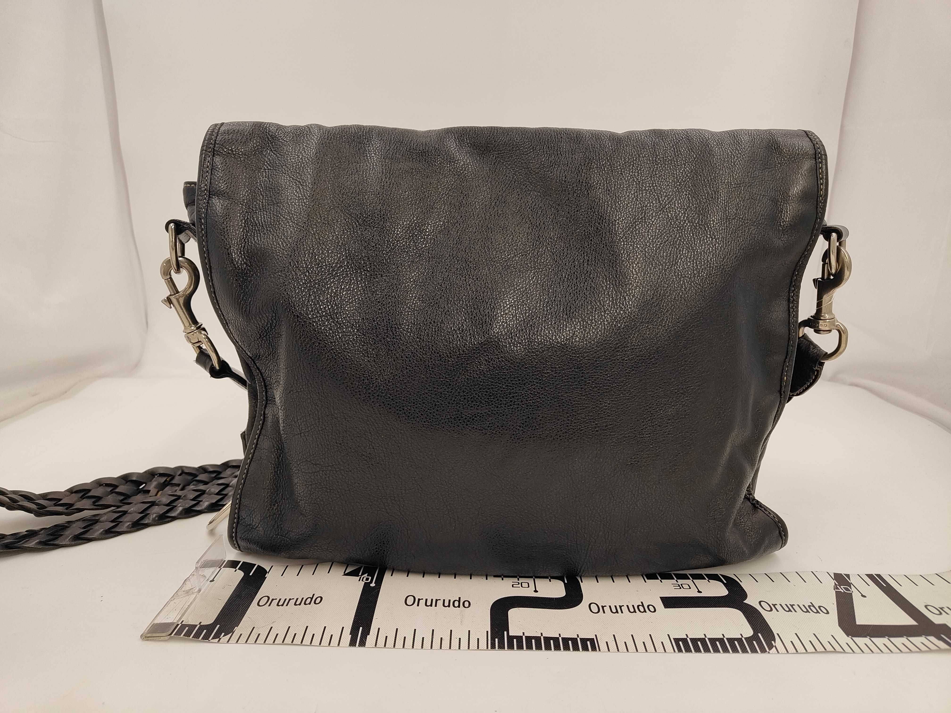 Leather Shoulder Bag, Black — view 2