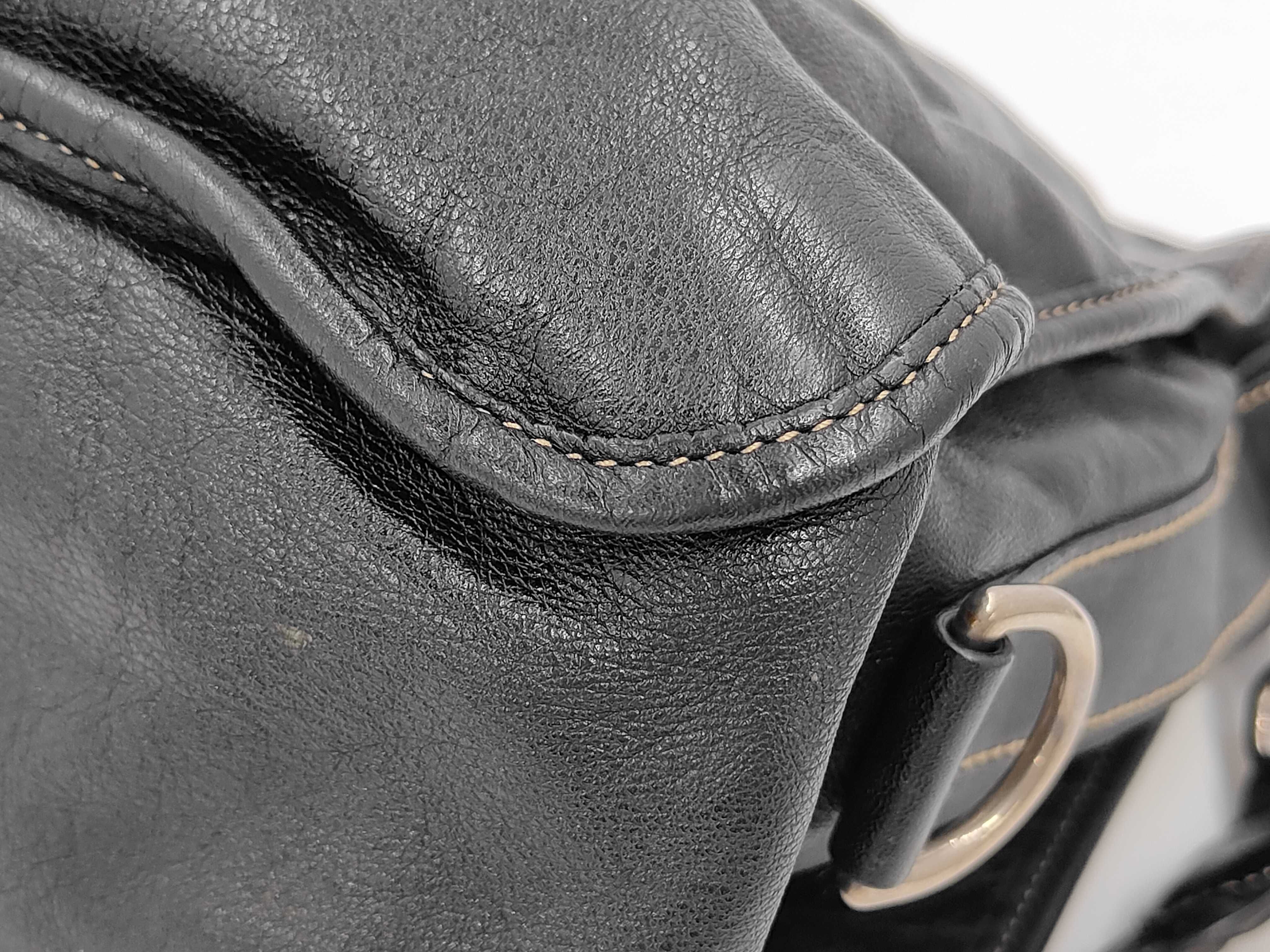 Leather Shoulder Bag, Black — view 3