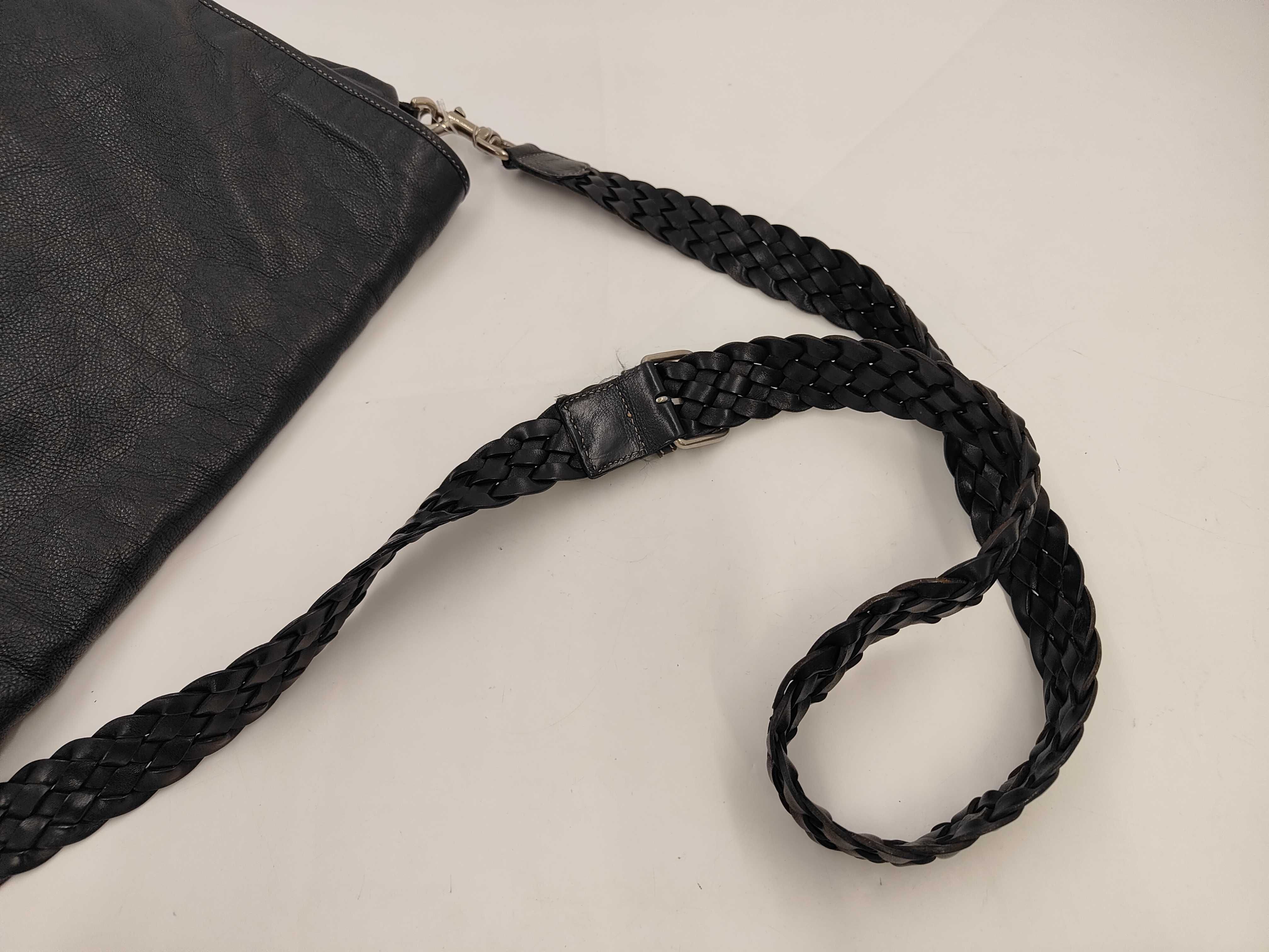 Leather Shoulder Bag, Black — view 5