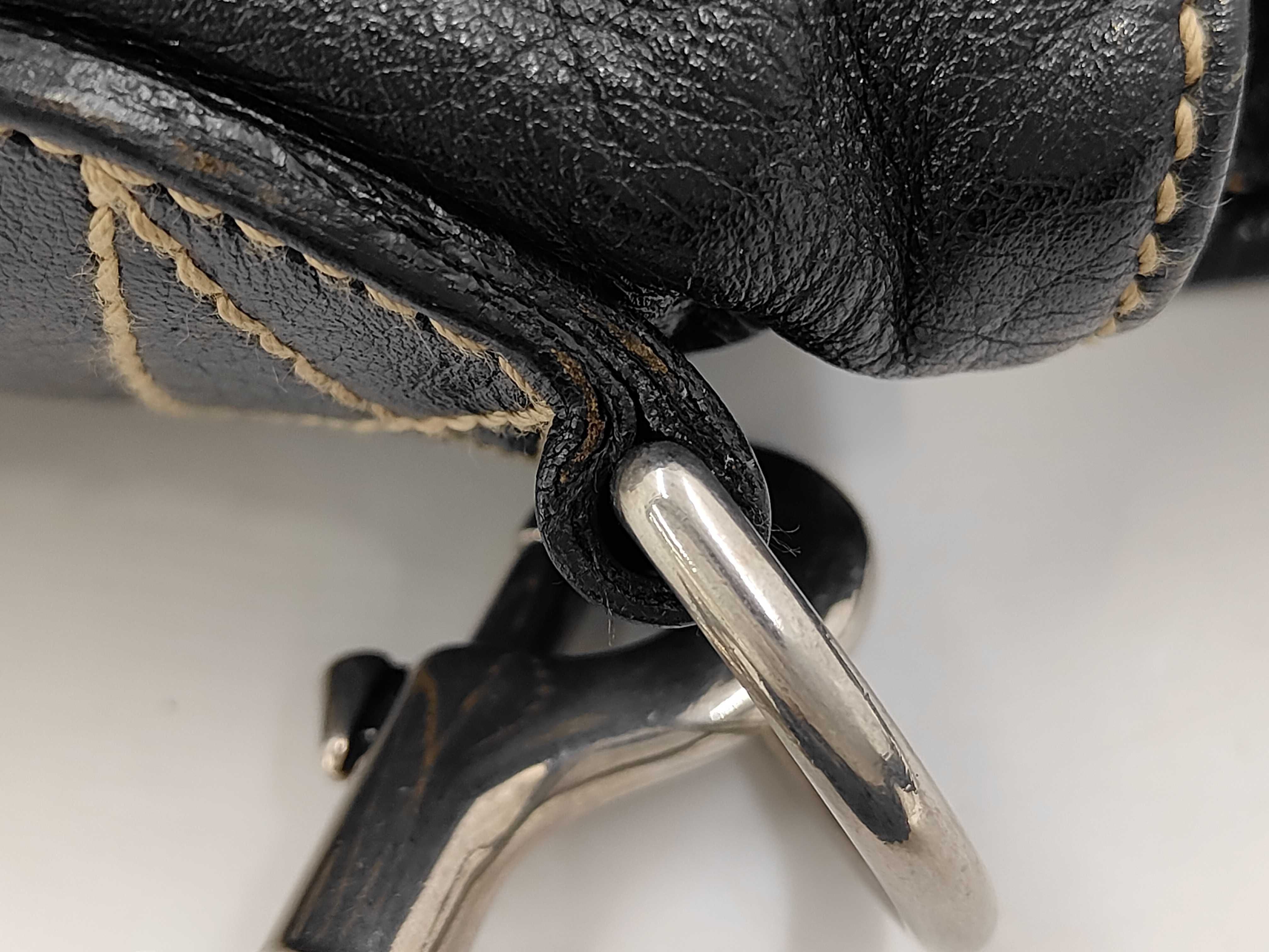 Leather Shoulder Bag, Black — view 7