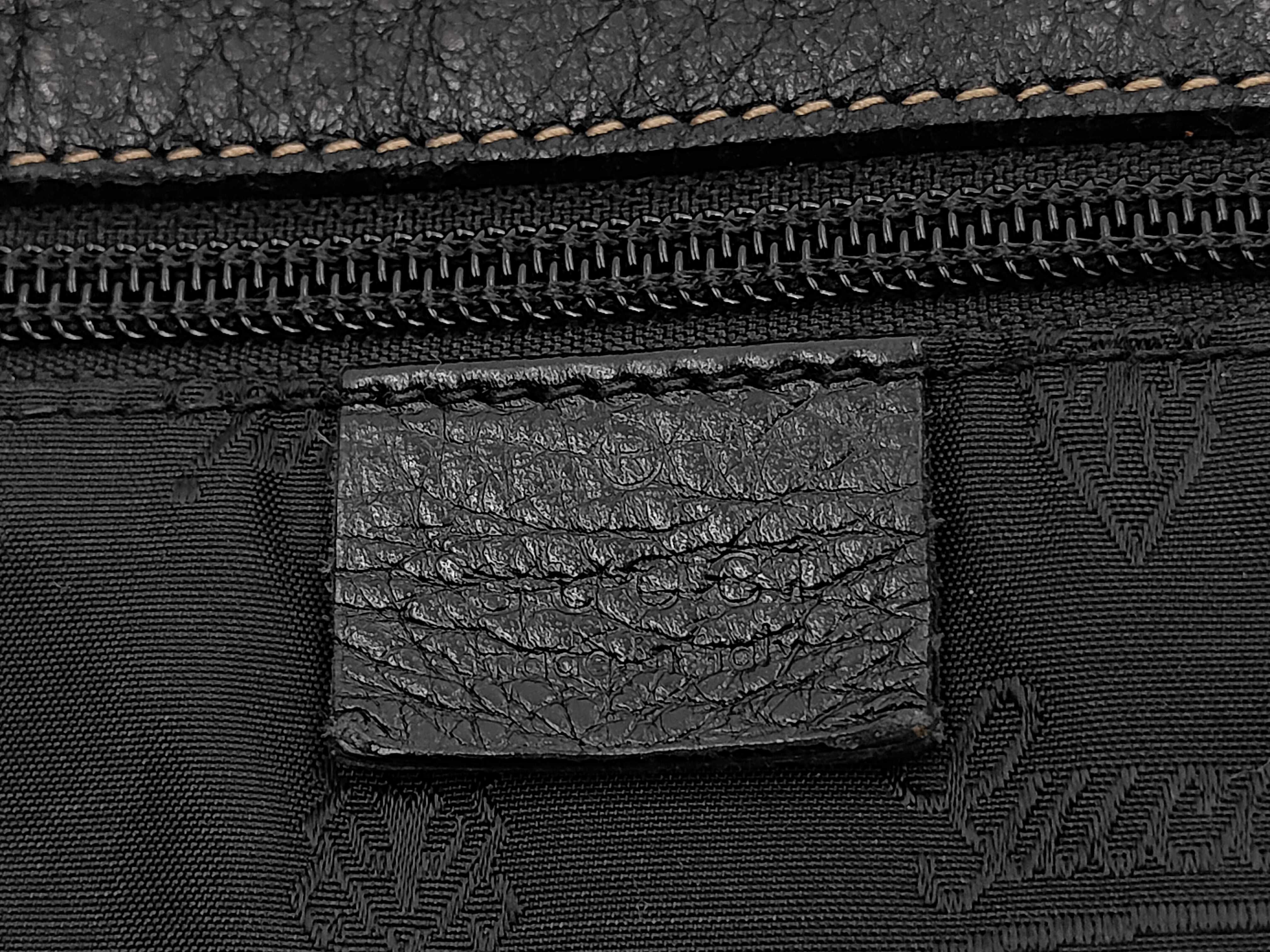 Leather Shoulder Bag, Black — view 10