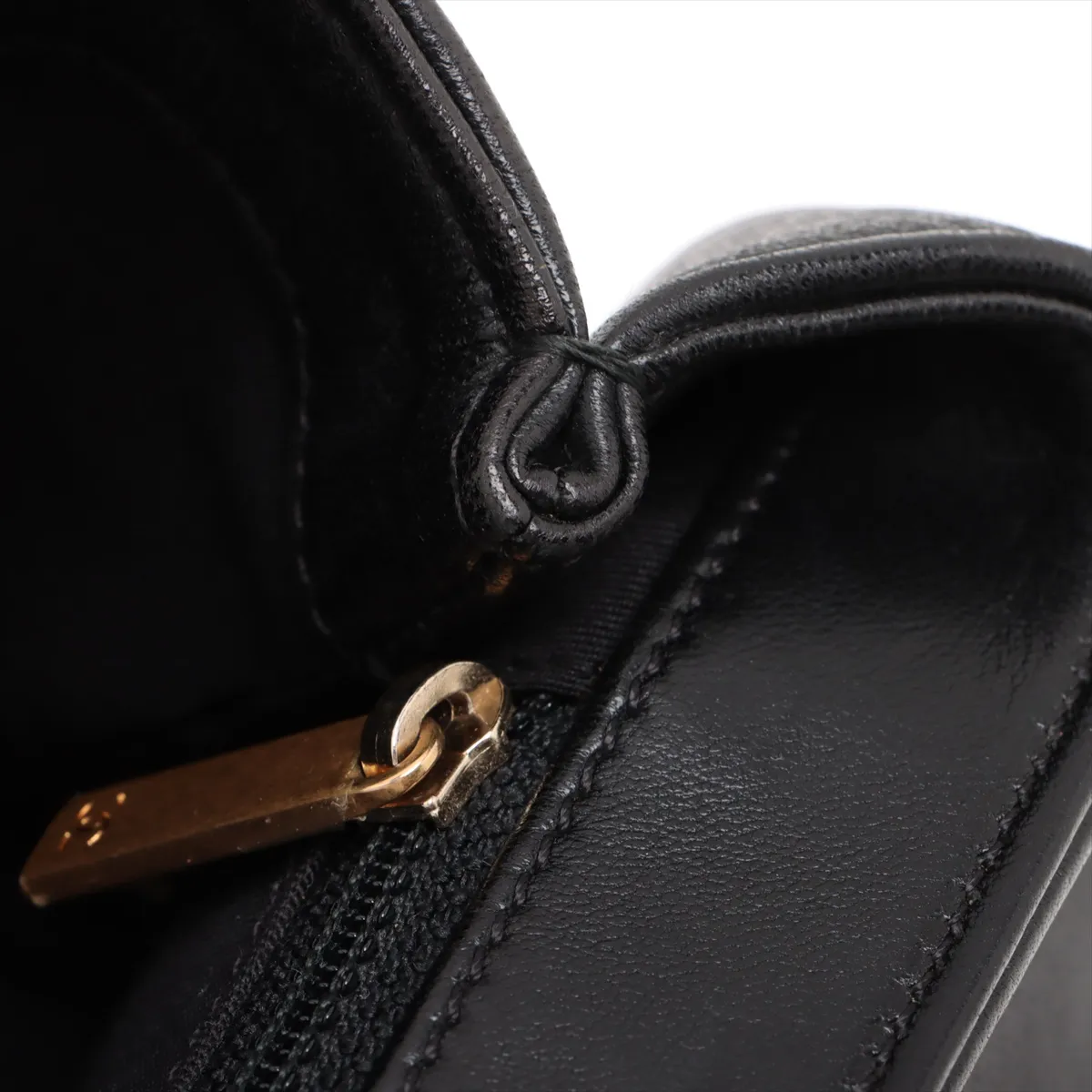 V-stitch lambskin 2-way handbag, chevron black with gold hardware, 24408763, serial number in the 24 range. — view 13