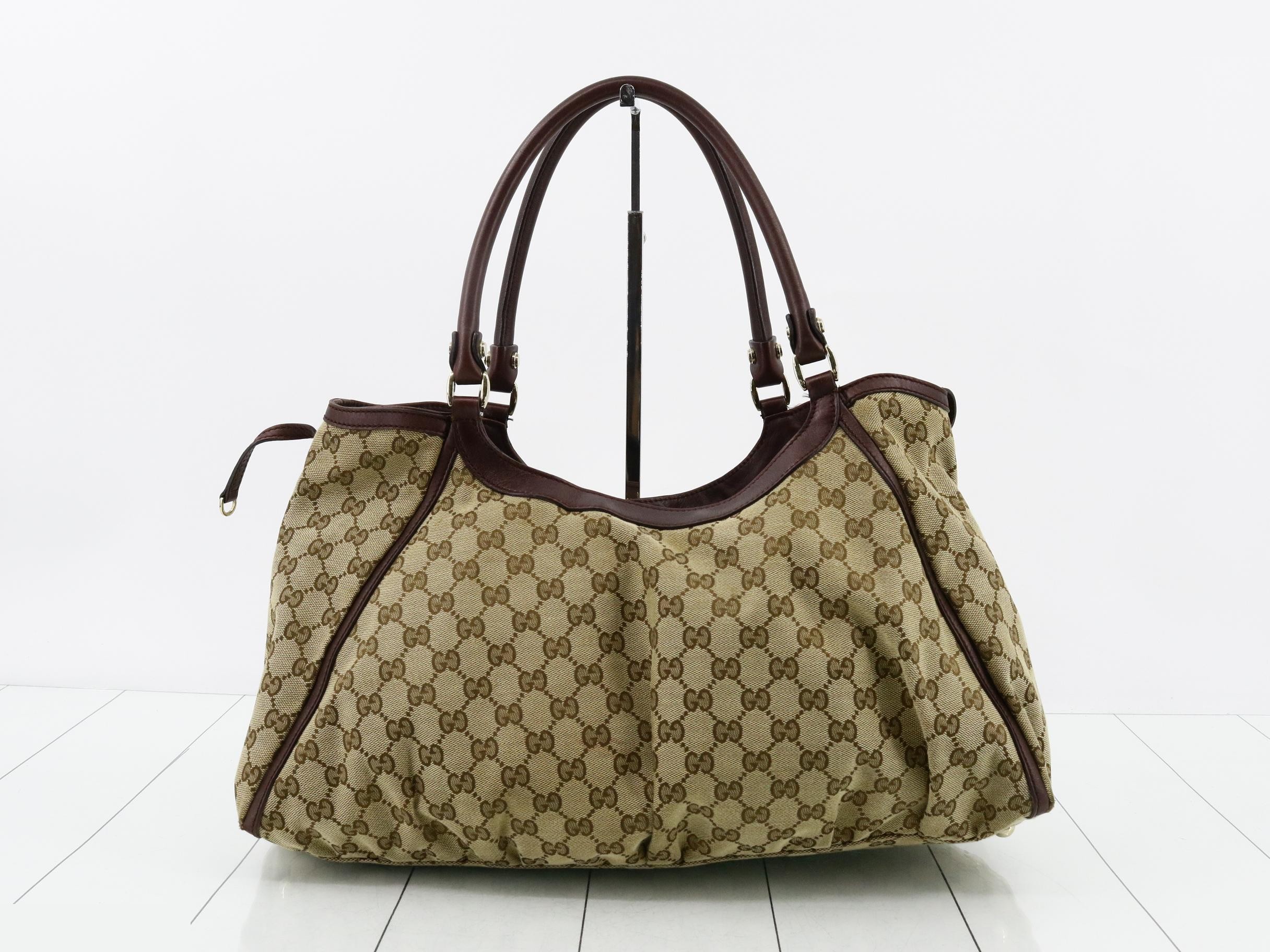 Abby Tote Bag, Beige/Brown — view 2