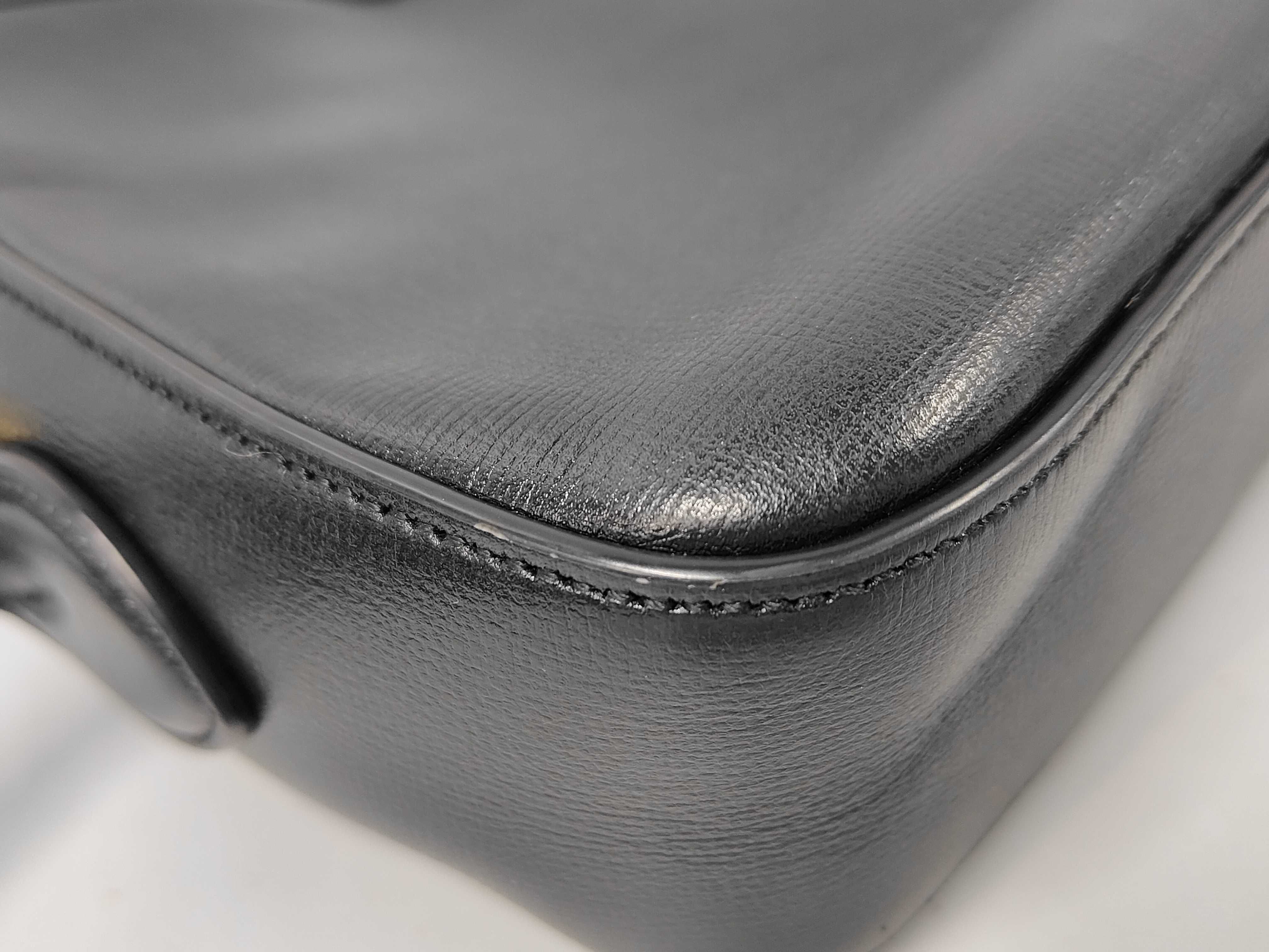 Horsebit Shoulder Bag, Leather, Black, 493075, Gucci Shoulder Bag — view 4