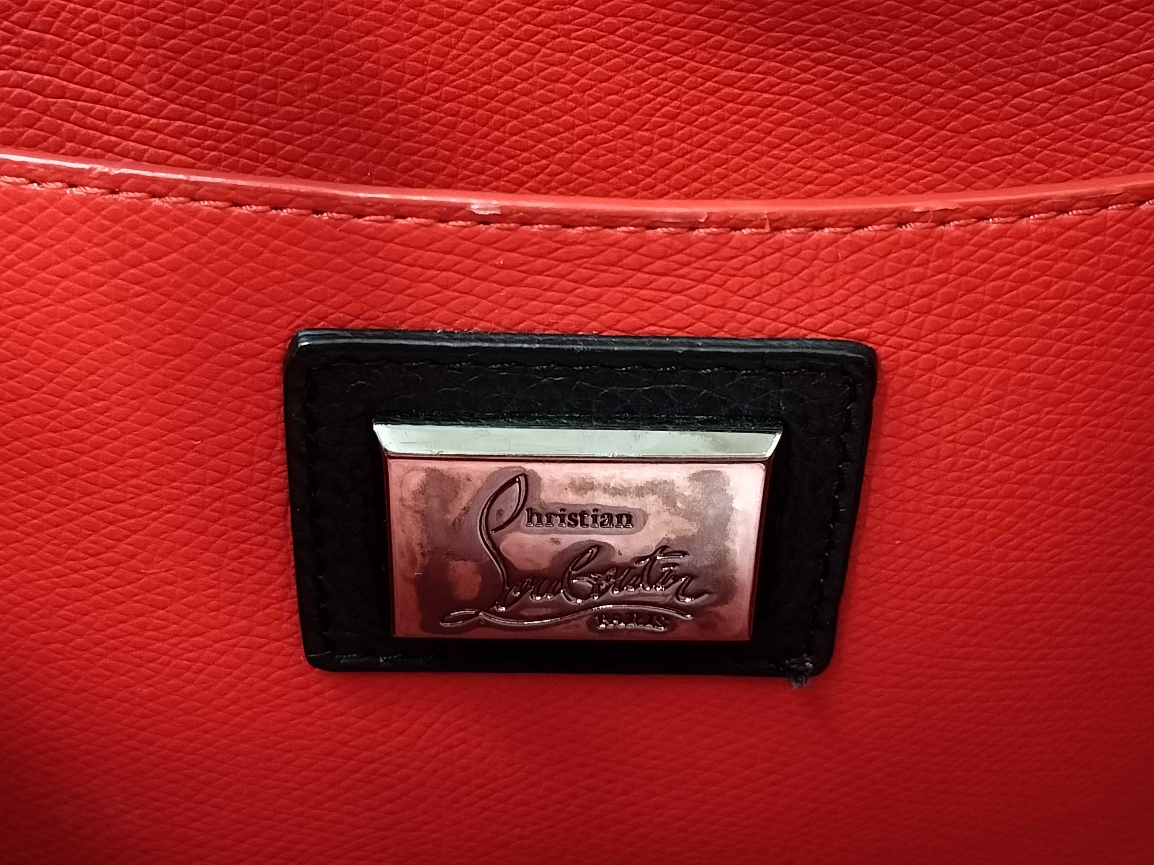 Cabiker Leather x Rubber Tote Bag, Black x Red — view 12