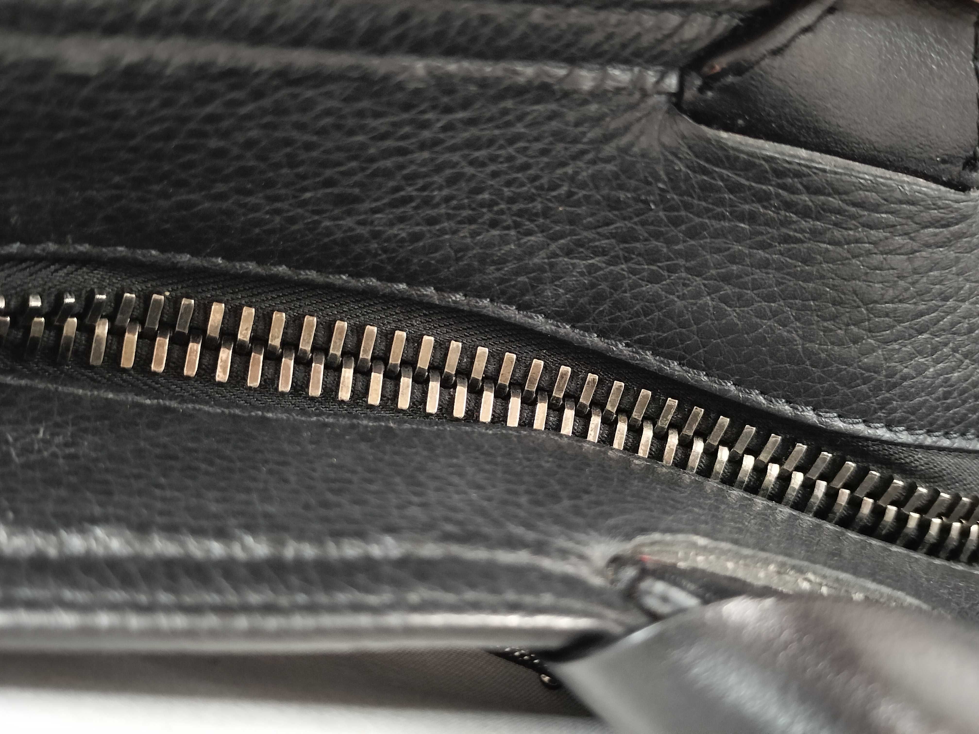 Cabiker Leather x Rubber Tote Bag, Black x Red — view 6