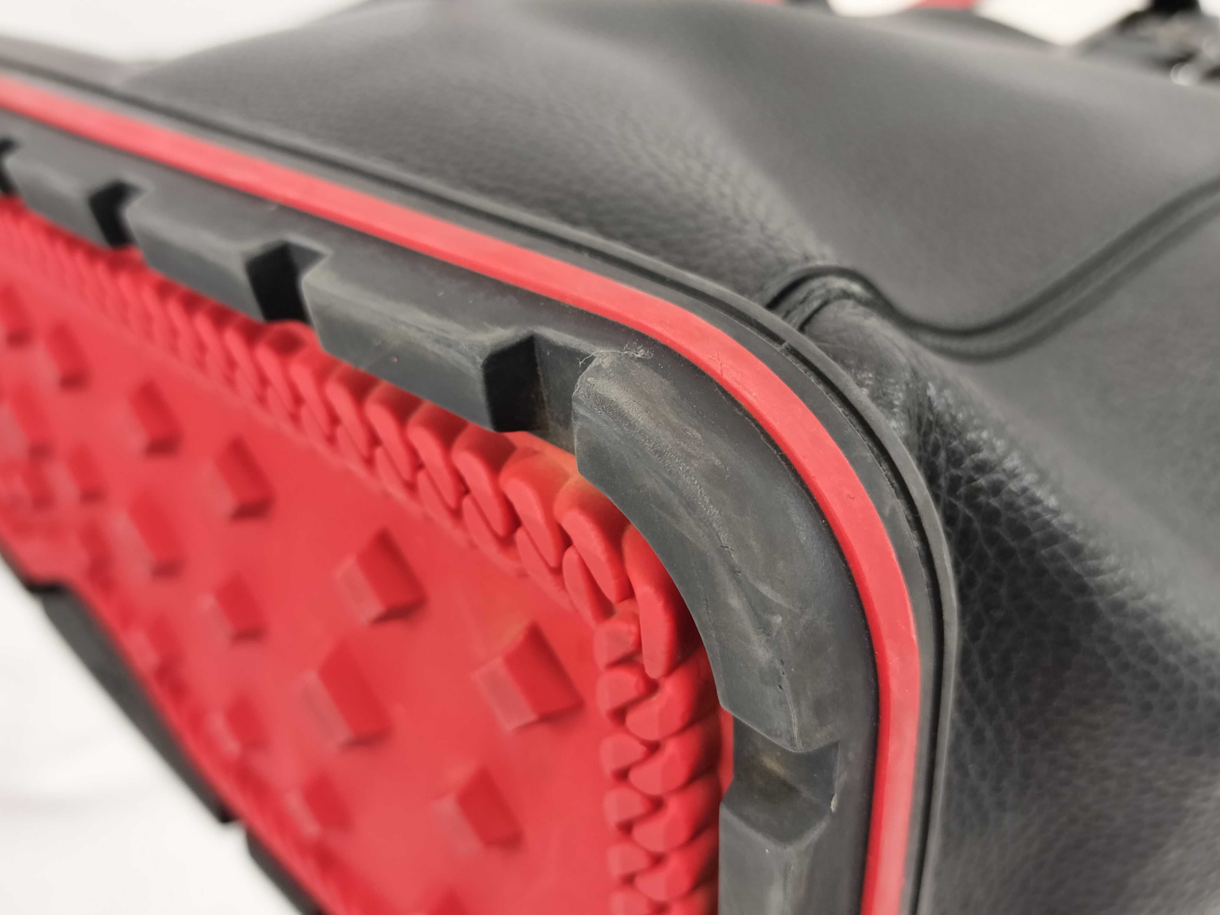 Cabiker Leather x Rubber Tote Bag, Black x Red — view 7