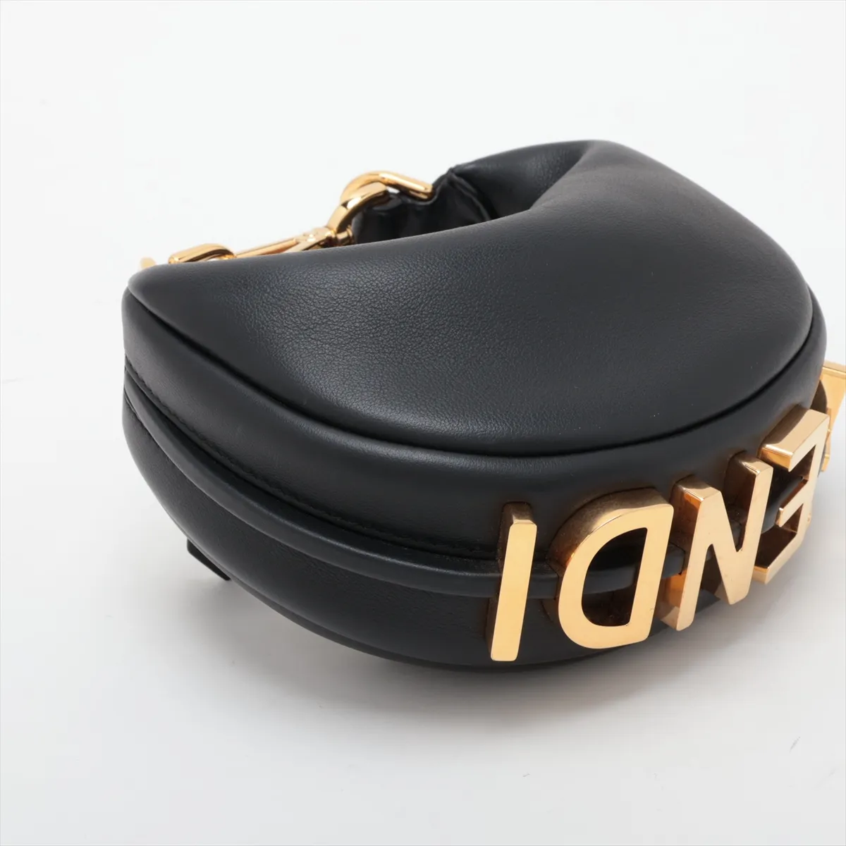 Nano Fendigraphi 7AS089 Leather Handbag, Black — view 4