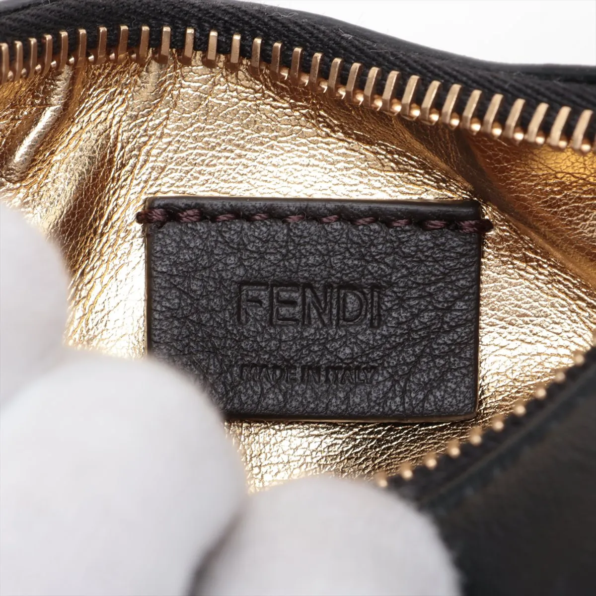 Nano Fendigraphi 7AS089 Leather Handbag, Black — view 6