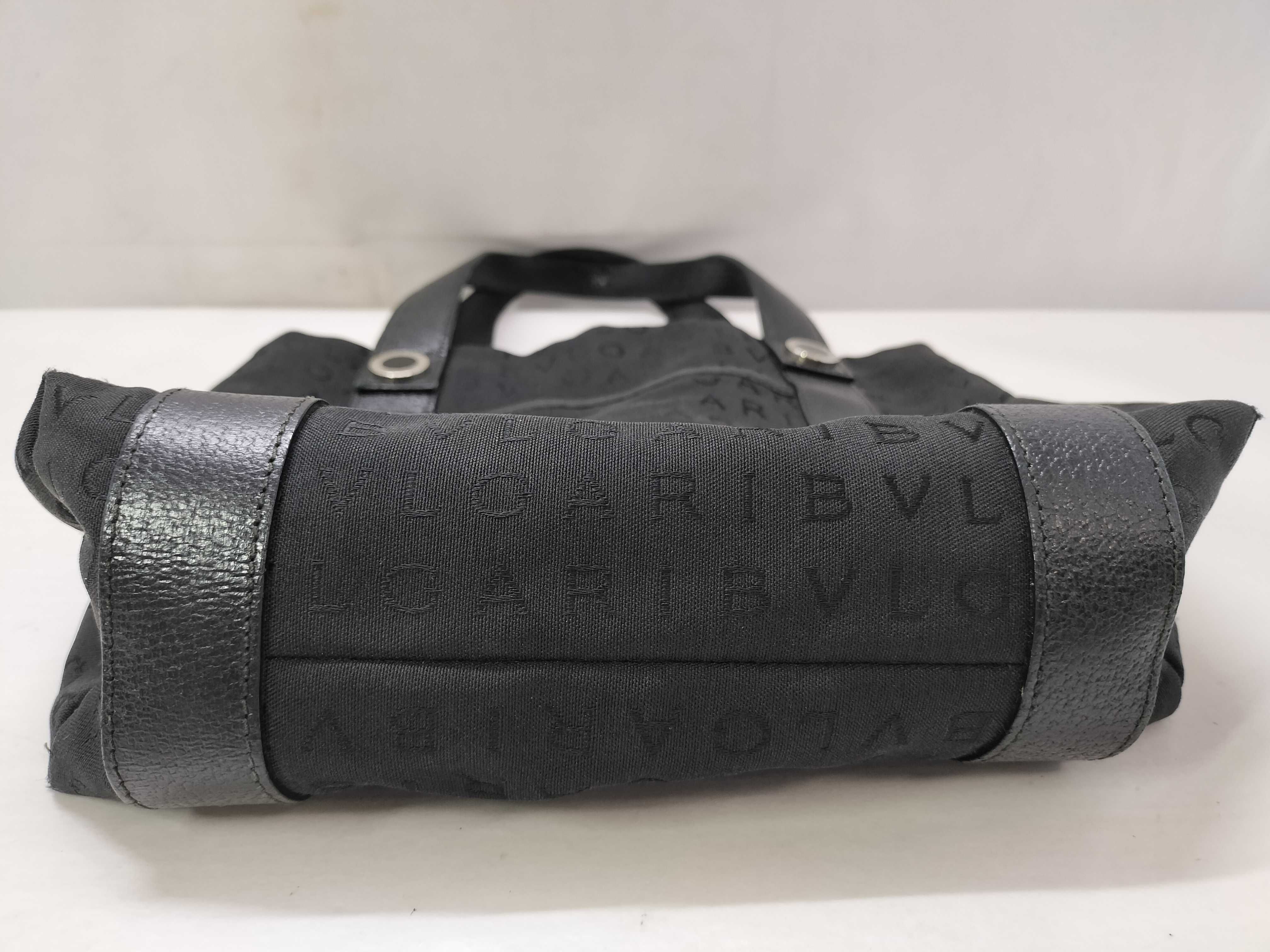 Bulgari Tote Bag Leather Canvas Black Tote Bag — view 12