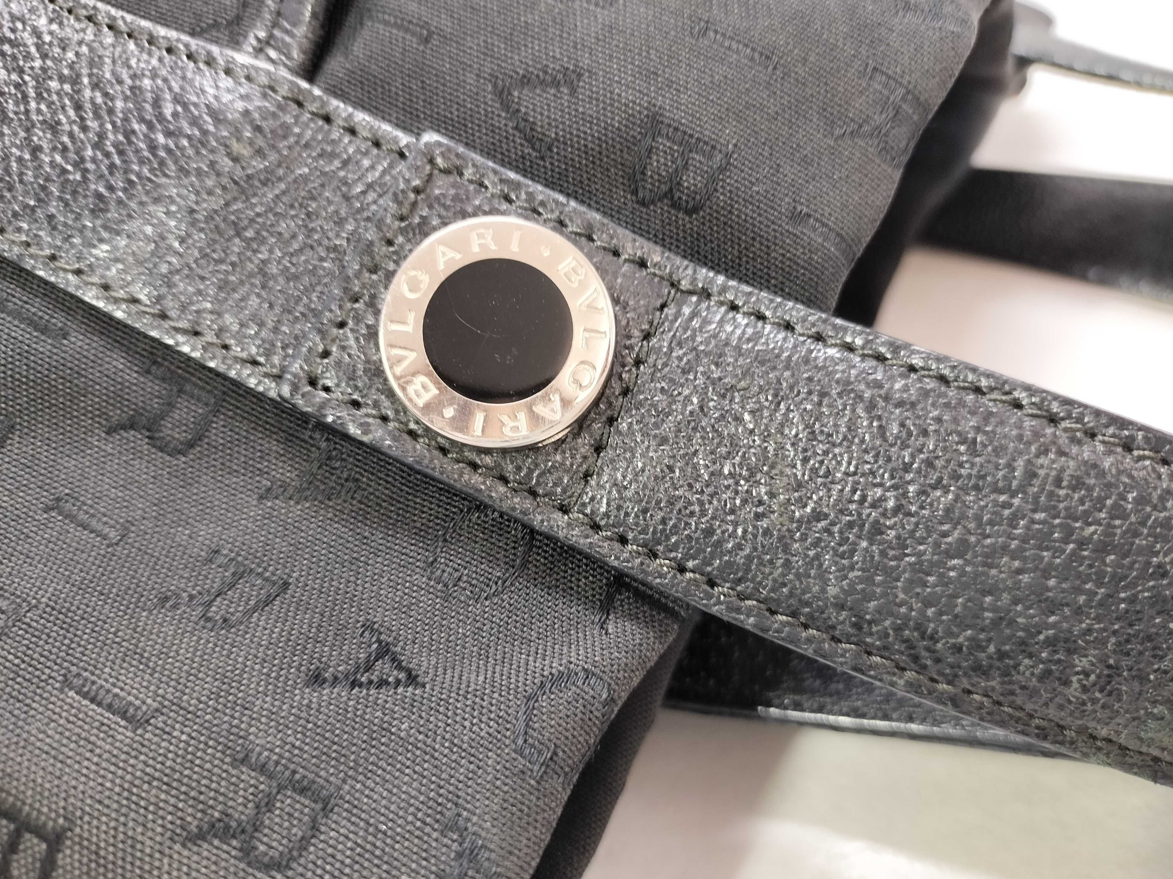Bulgari Tote Bag Leather Canvas Black Tote Bag — view 5