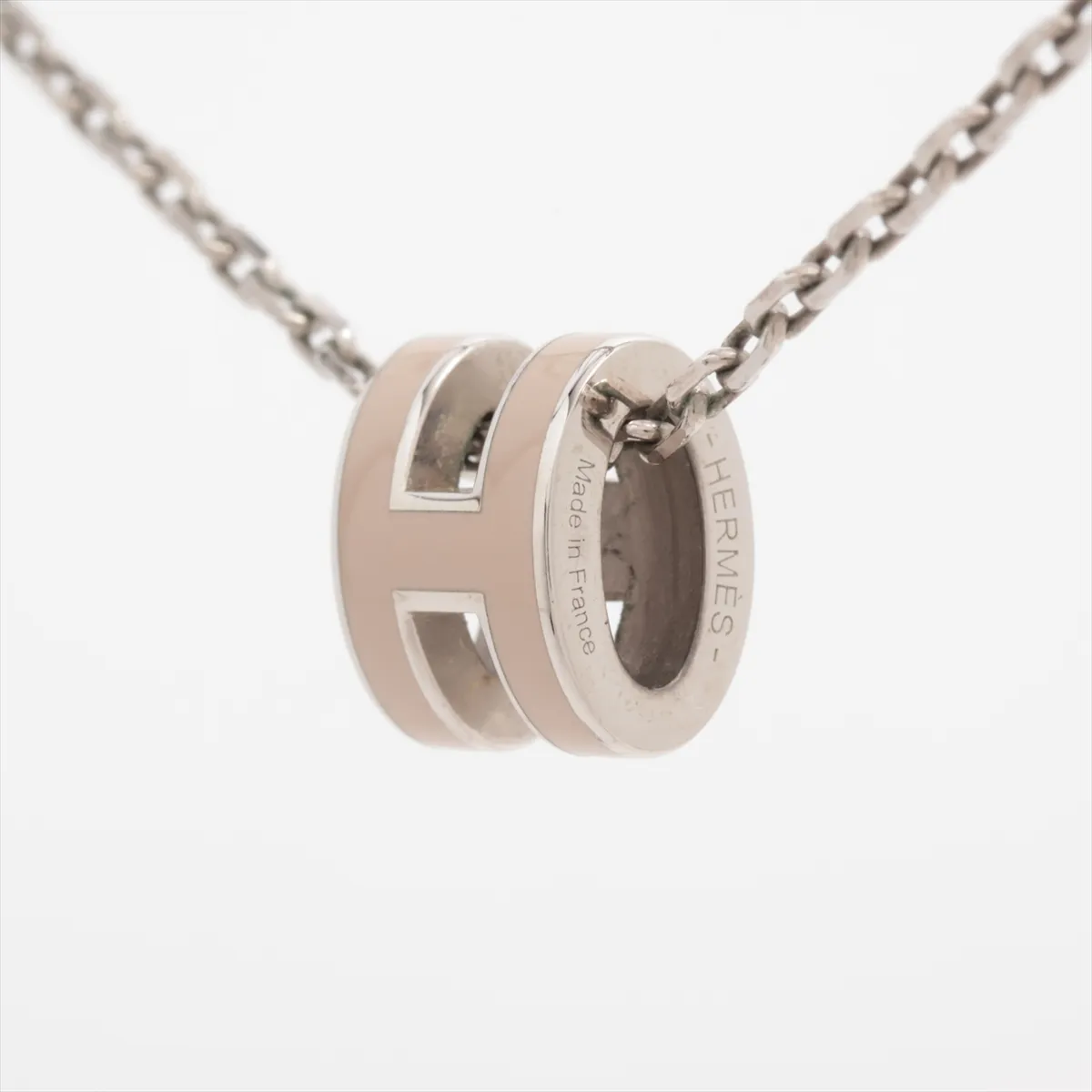 Mini Pop H Necklace, GP (Gold Plated), Silver x Gray, — view 2