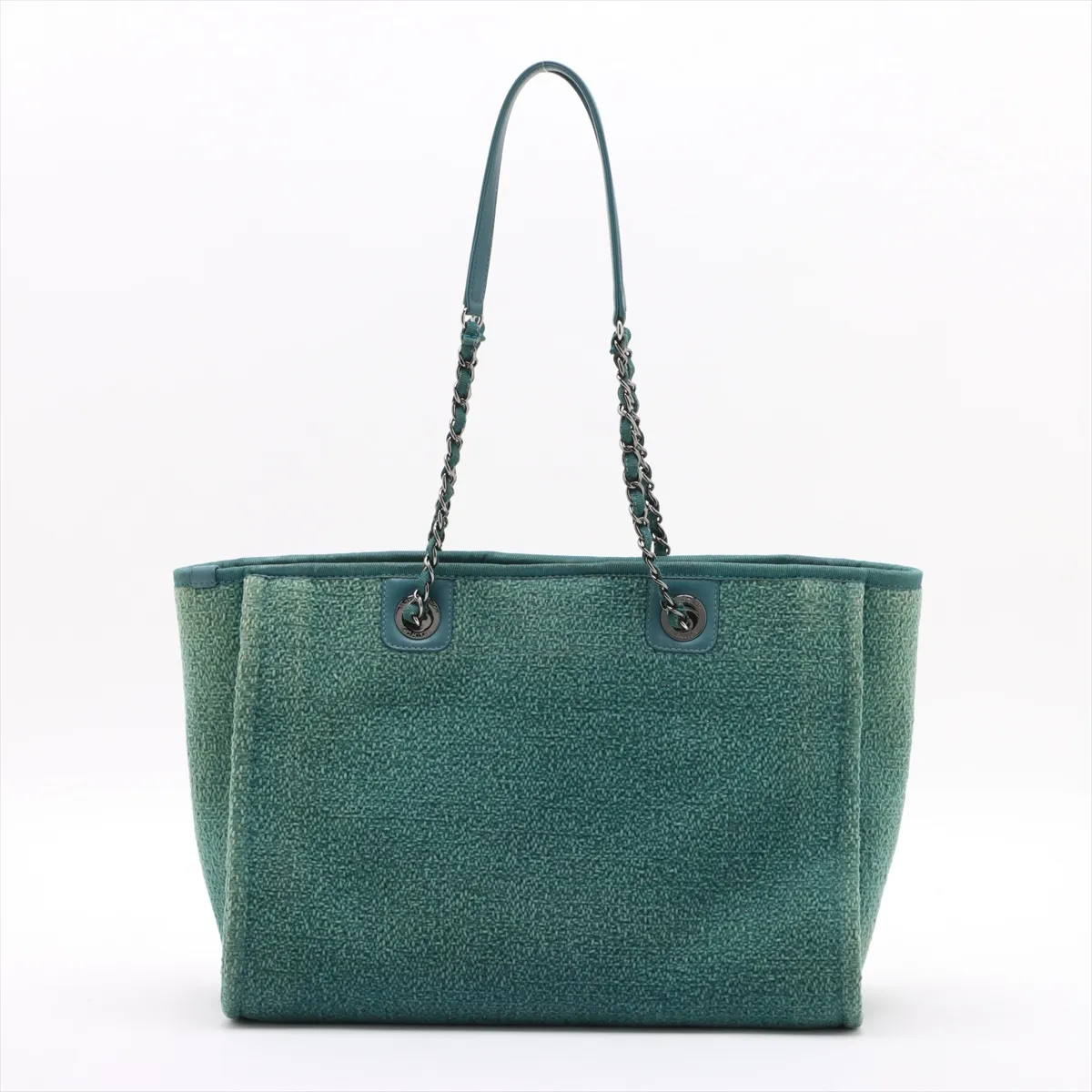 Deauville MM Tweed Chain Tote Bag Green Silver Hardware 28177458 28th Series — view 2