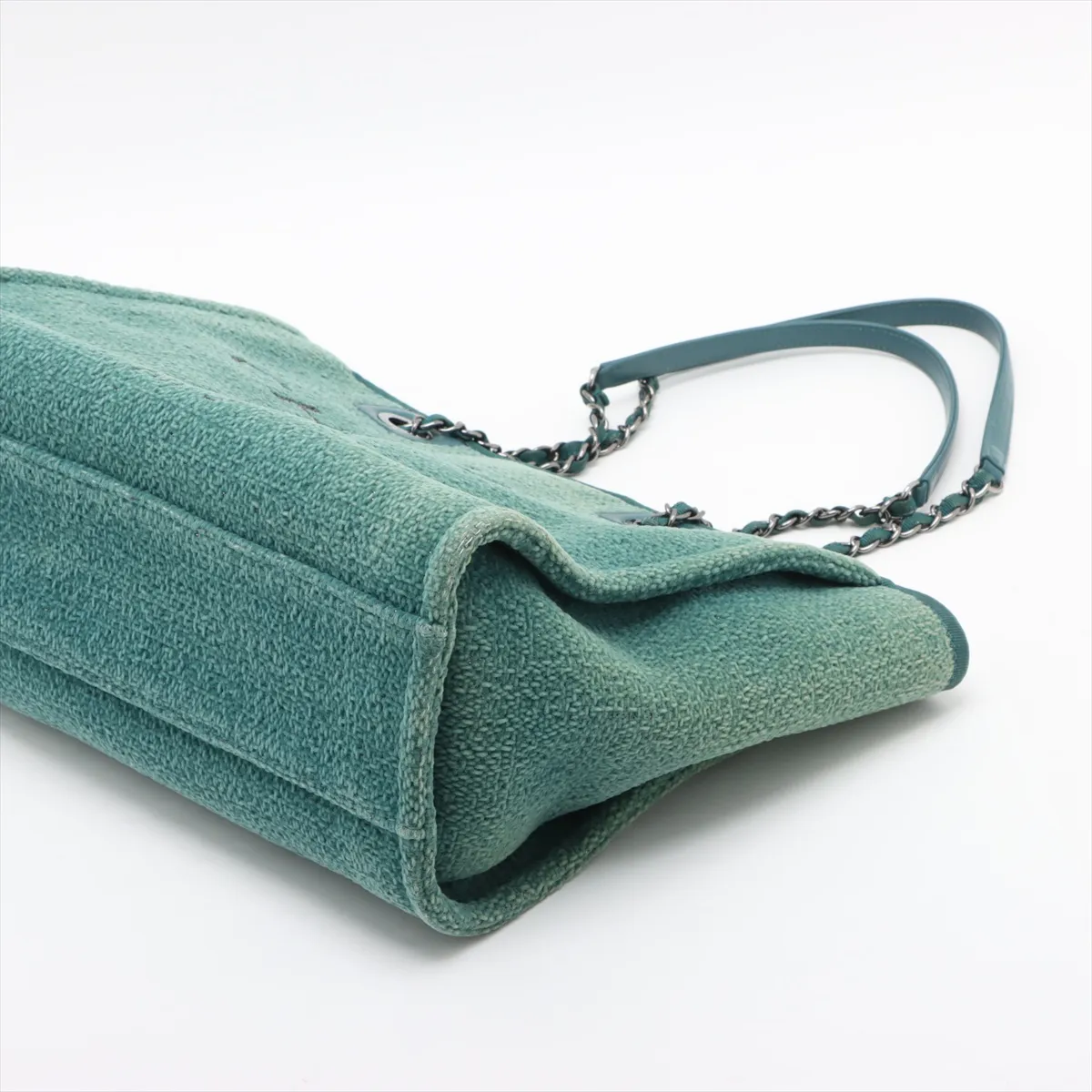 Deauville MM Tweed Chain Tote Bag Green Silver Hardware 28177458 28th Series — view 3