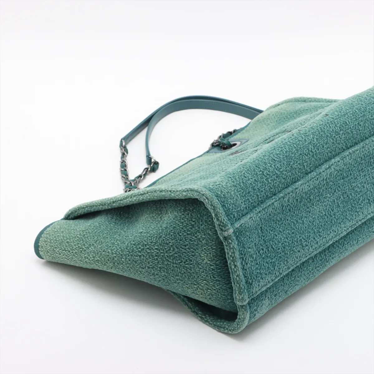Deauville MM Tweed Chain Tote Bag Green Silver Hardware 28177458 28th Series — view 4