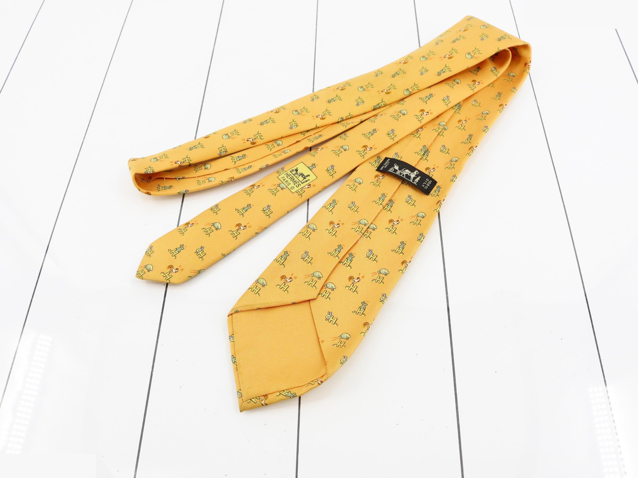 Silk twill tie, 7cm, with H tag. — view 2