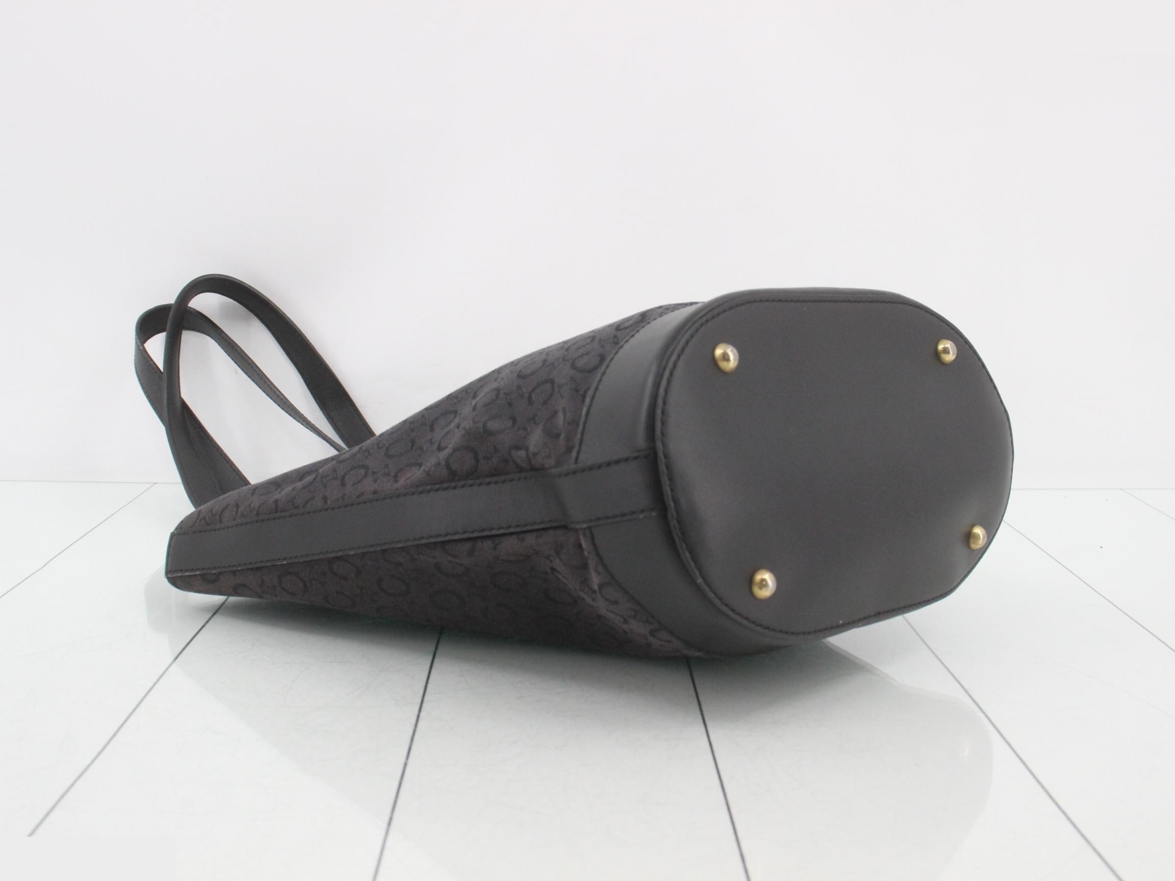 C Macadam Tote Bag, Black, Canvas and Leather — view 5