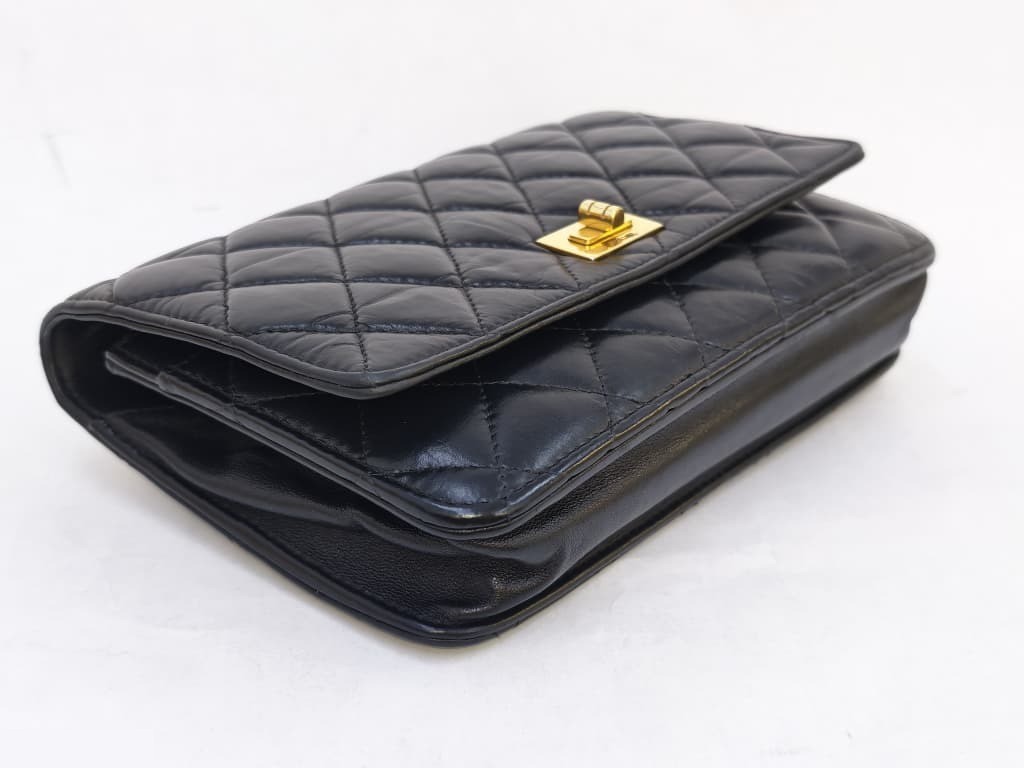 WOC BLACK QUILTED LAMBSKIN GHW — view 3