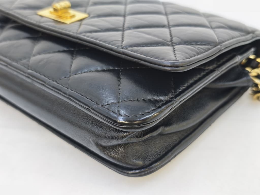 WOC BLACK QUILTED LAMBSKIN GHW — view 6