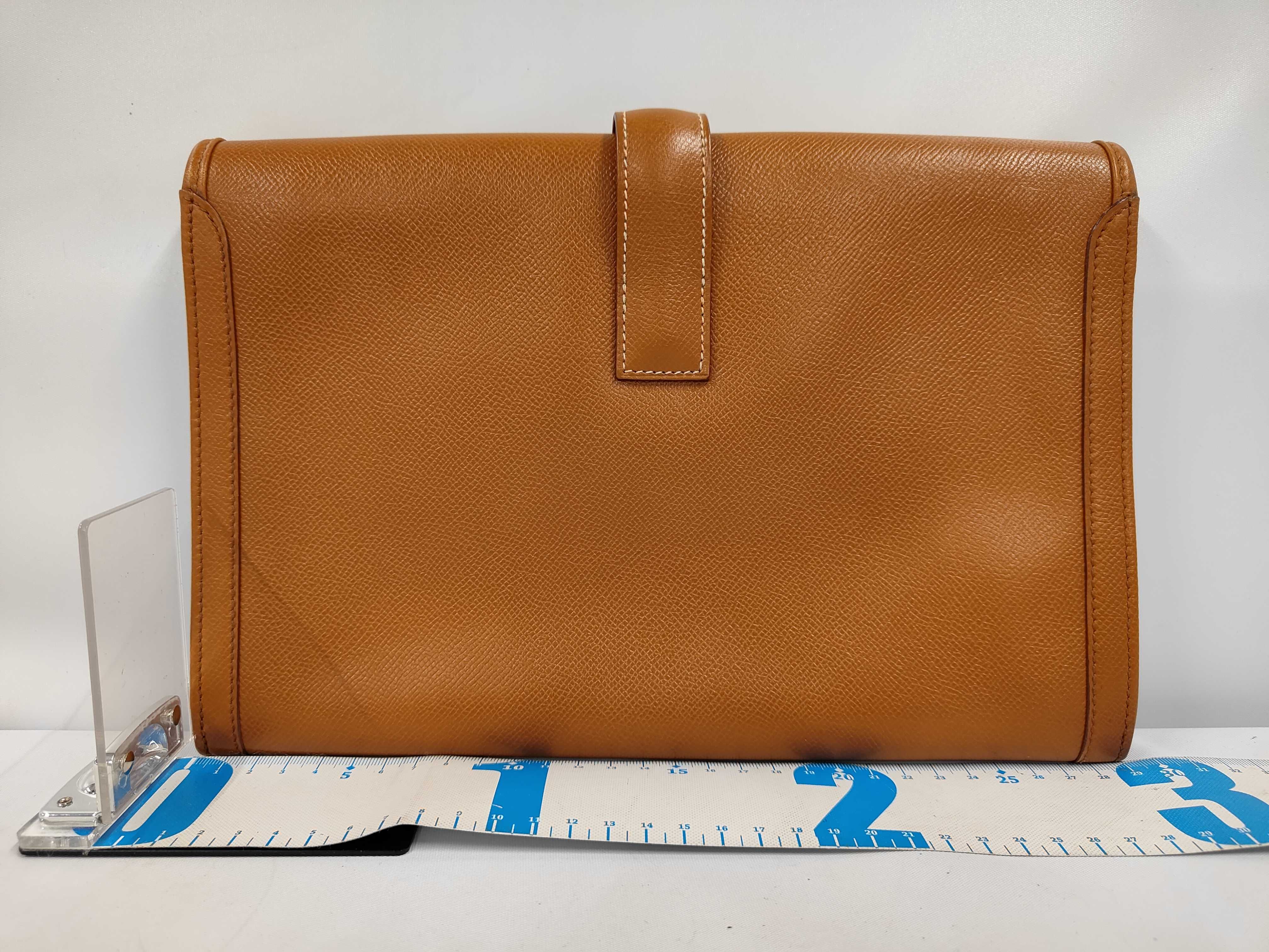 Jige PM Courchevel Gold Clutch Bag (Size S) — view 2