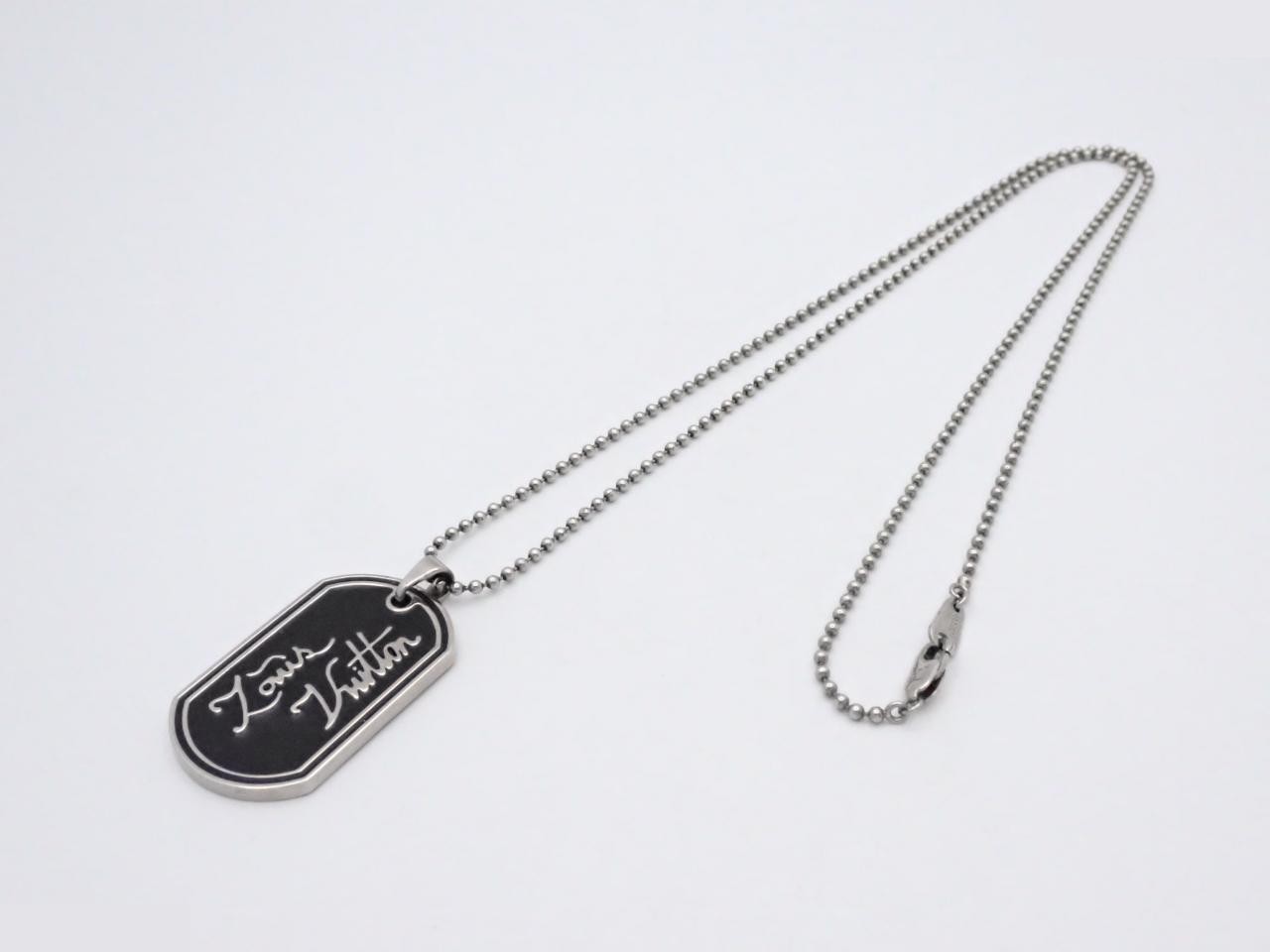 Dog tag necklace, silver, neck circumference approximately 74cm — view 4