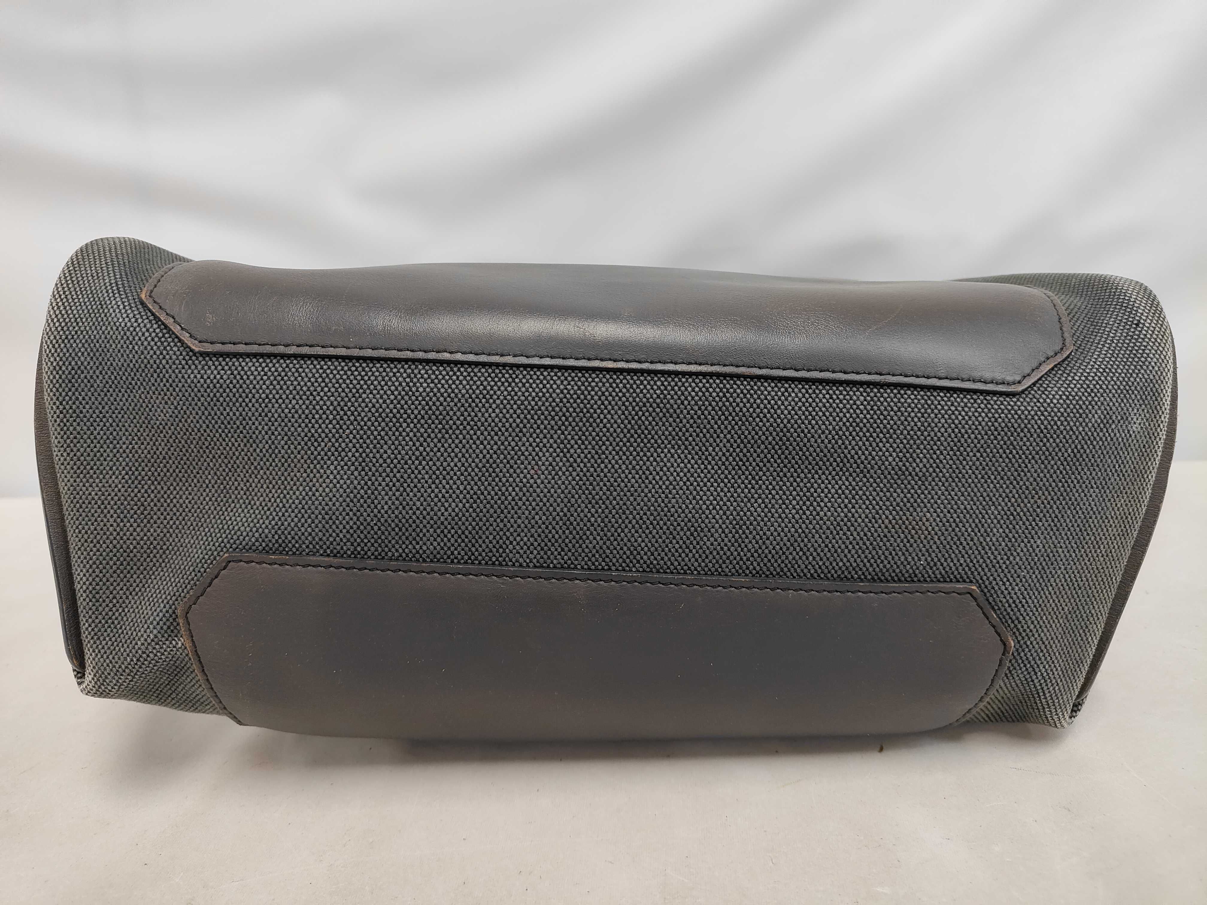 Allertour Canvas Leather Brown Silver Hardware T Stamp Shoulder Bag — view 4