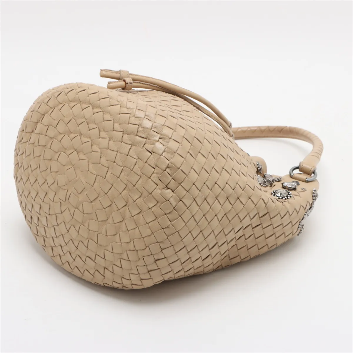 Intrecciato Leather x Bijou Shoulder Bag Beige — view 3