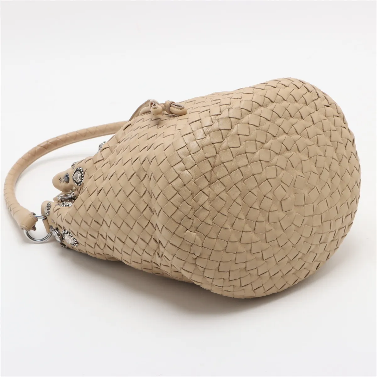 Intrecciato Leather x Bijou Shoulder Bag Beige — view 4