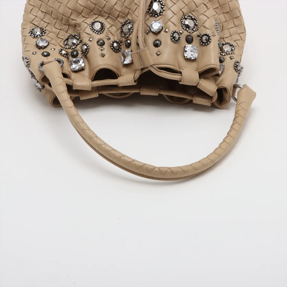 Intrecciato Leather x Bijou Shoulder Bag Beige — view 5