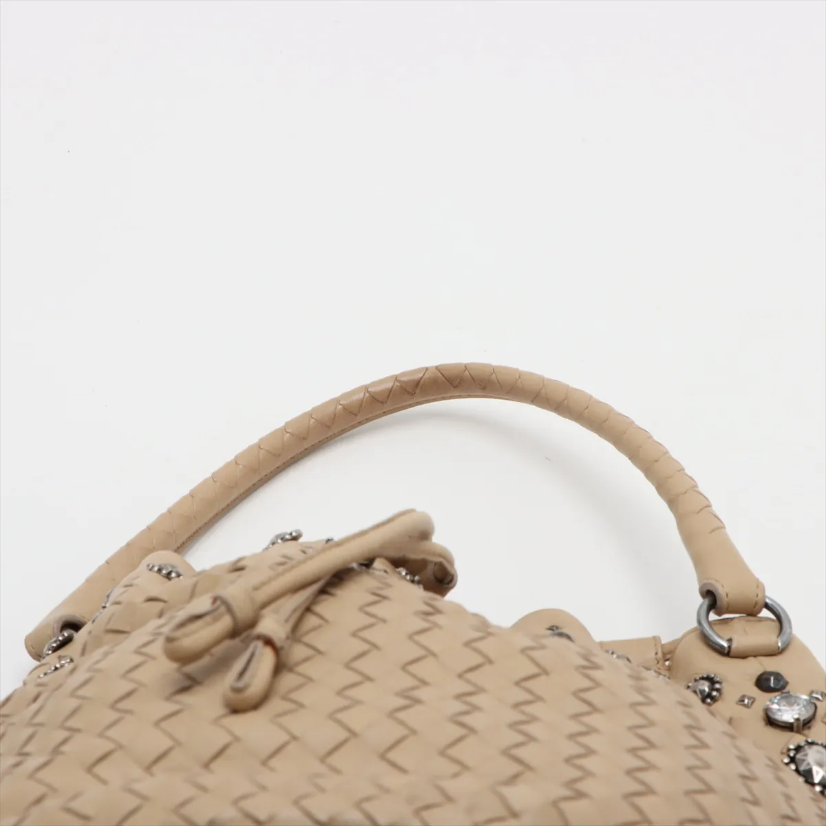 Intrecciato Leather x Bijou Shoulder Bag Beige — view 6