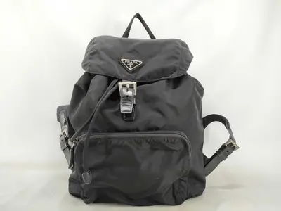 Nylon Prada Triangle Plate Backpack Rucksack