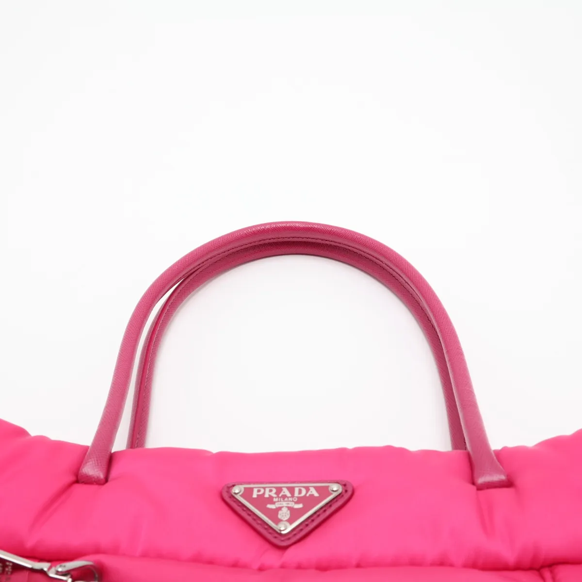 Tessuto Bomber BN2766 Nylon x Leather 2-Way Tote Bag Pink — view 6