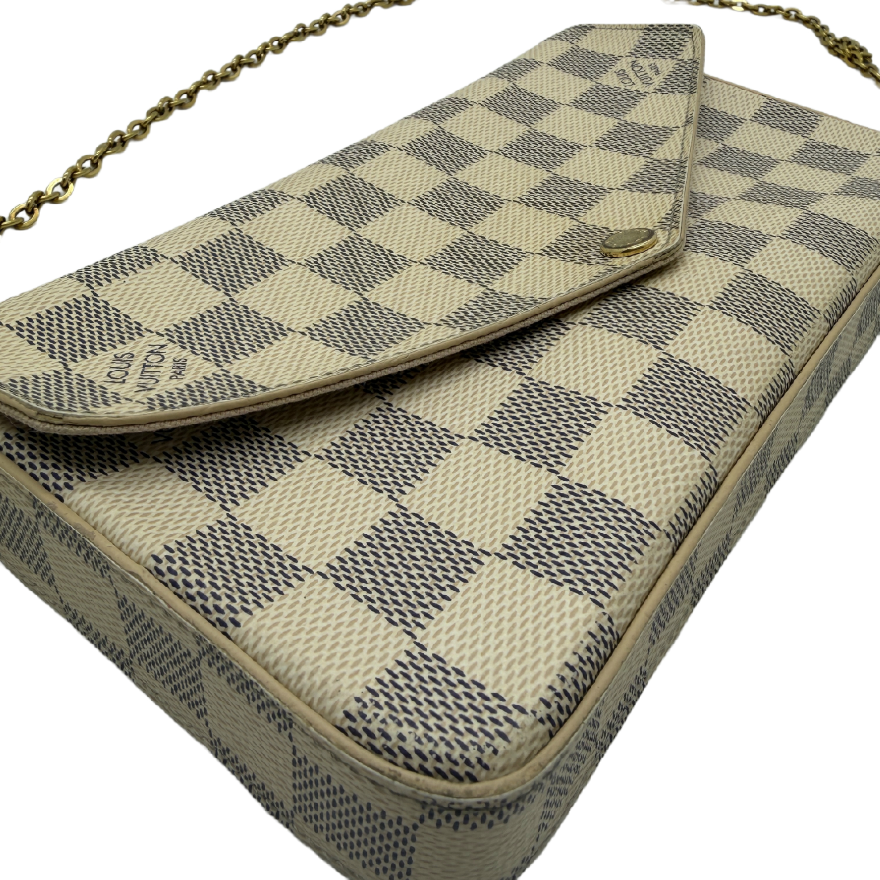 Damier Azur Portefeuille Sarah Chain Shoulder Bag — view 5