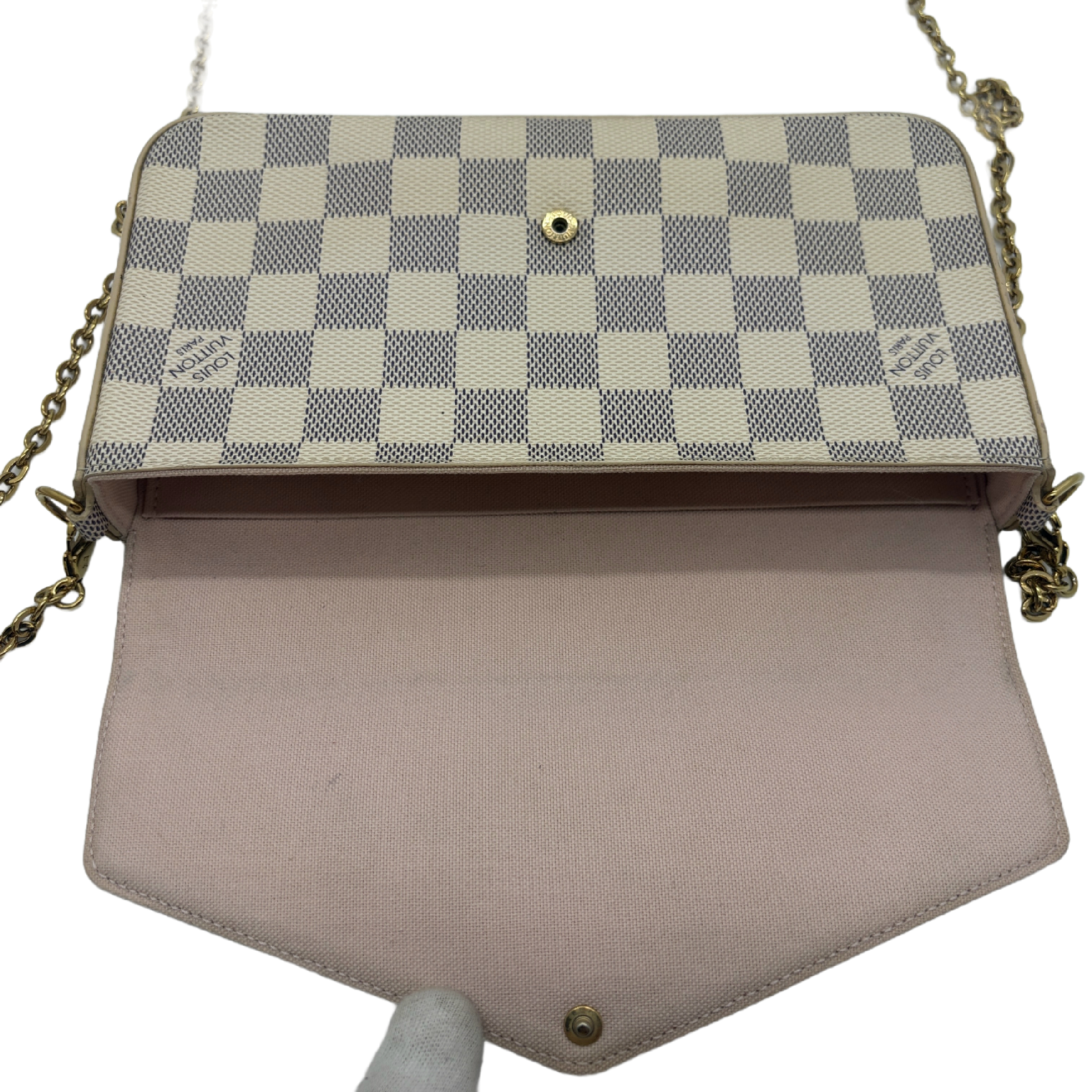 Damier Azur Portefeuille Sarah Chain Shoulder Bag — view 10