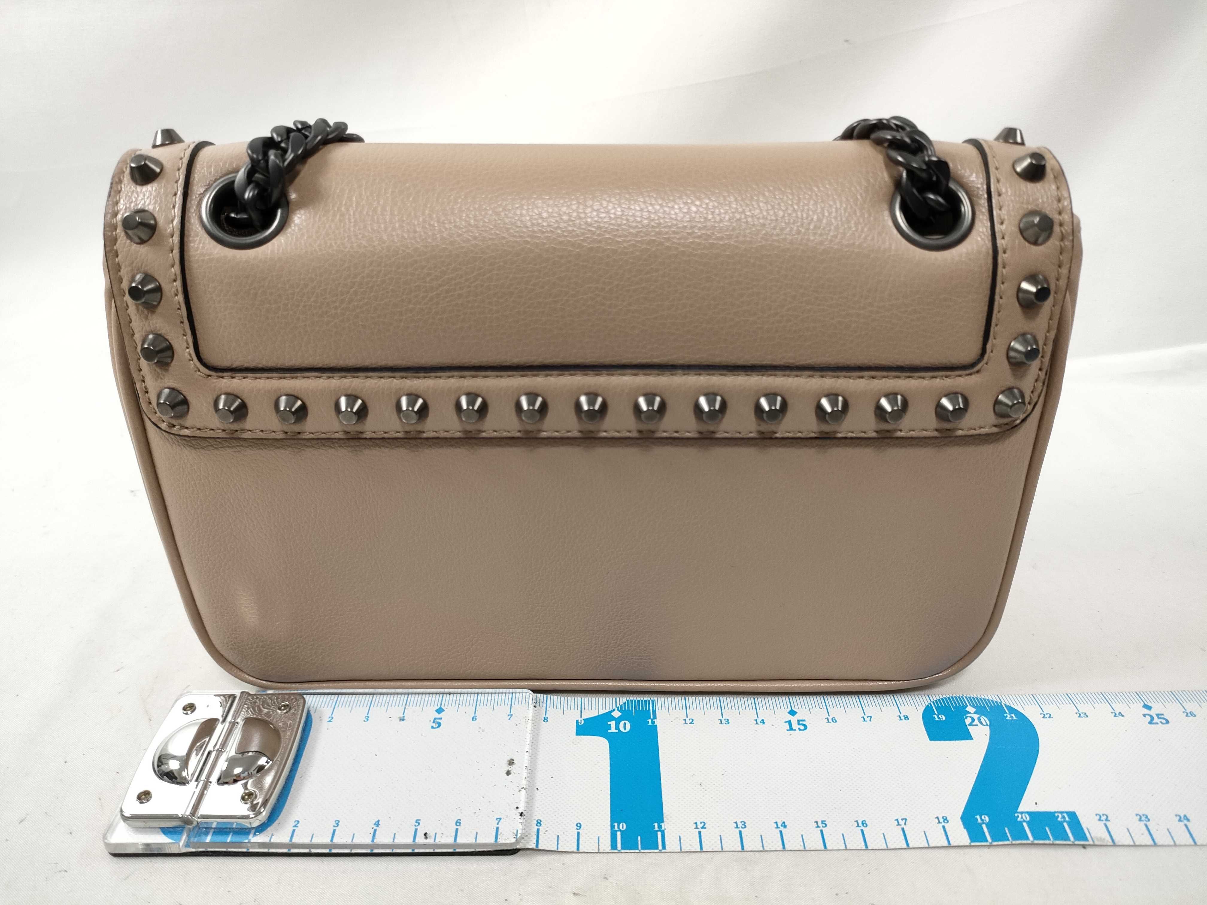 Leather x Stud Chain Shoulder Bag Beige 1BD147 Shoulder Bag — view 2
