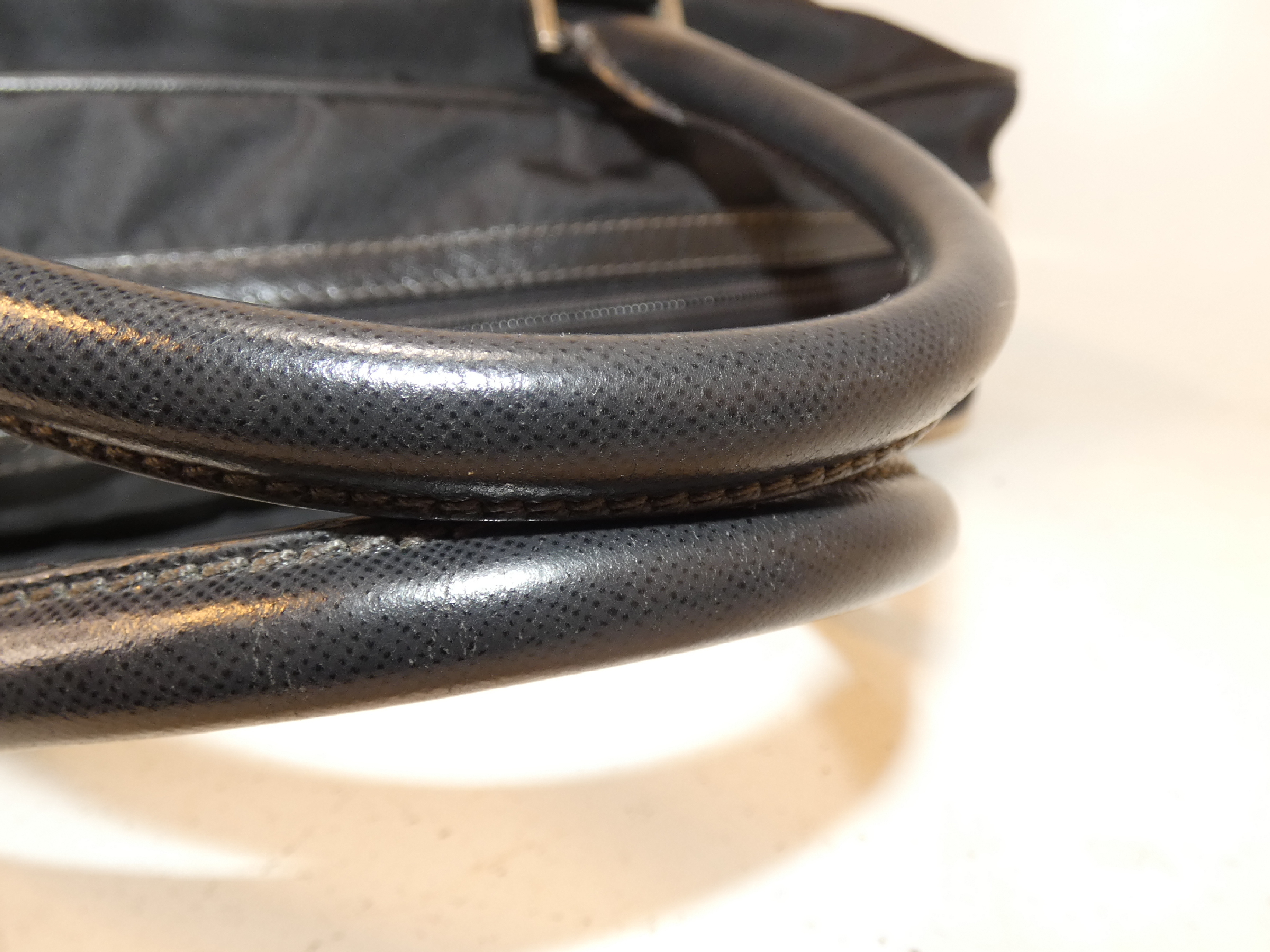 Nylon Saffiano Black Handbag Boston Business Bag — view 4