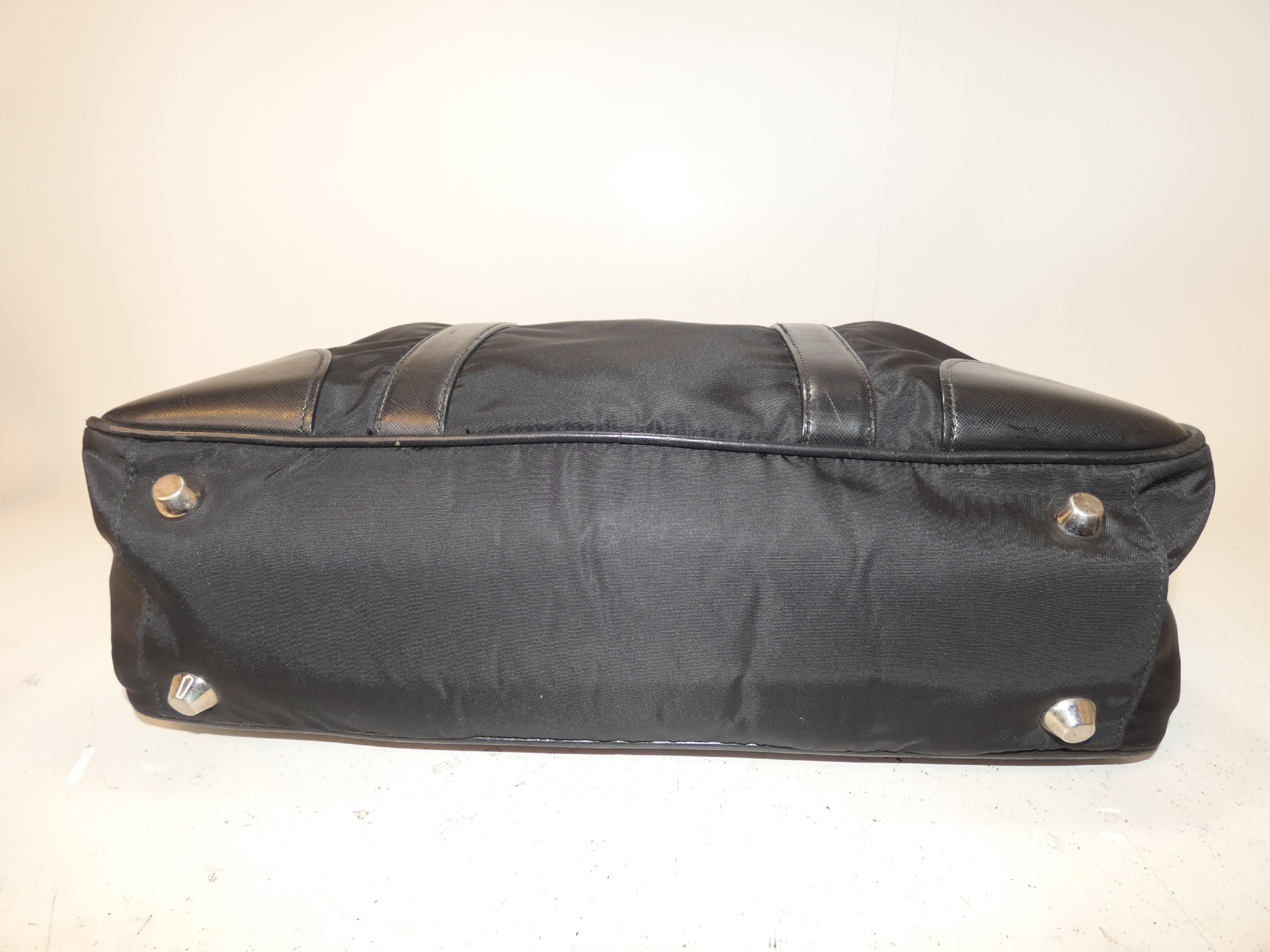 Nylon Saffiano Black Handbag Boston Business Bag — view 5