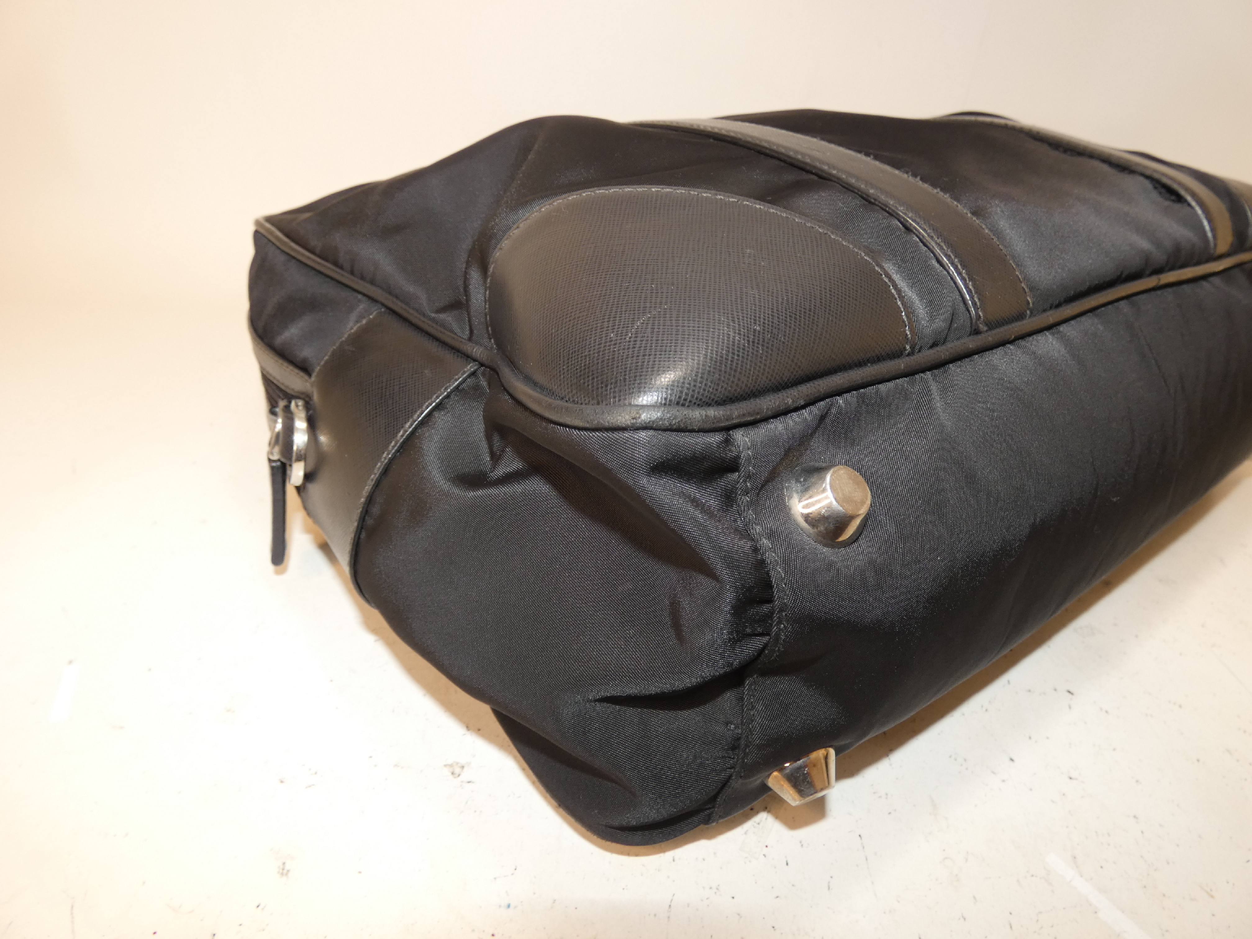 Nylon Saffiano Black Handbag Boston Business Bag — view 6