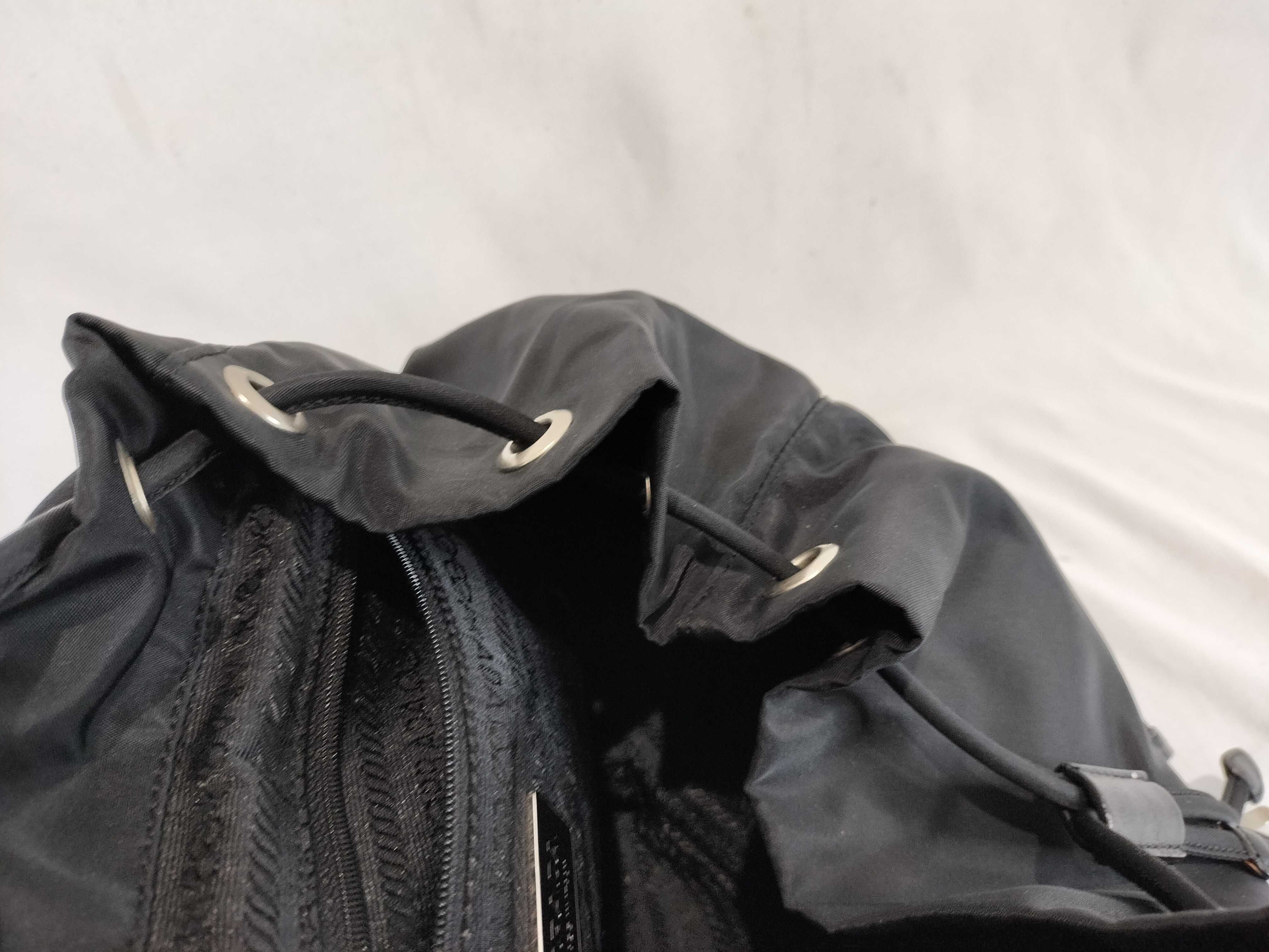 Nylon Triangle Logo Backpack, Black — view 14