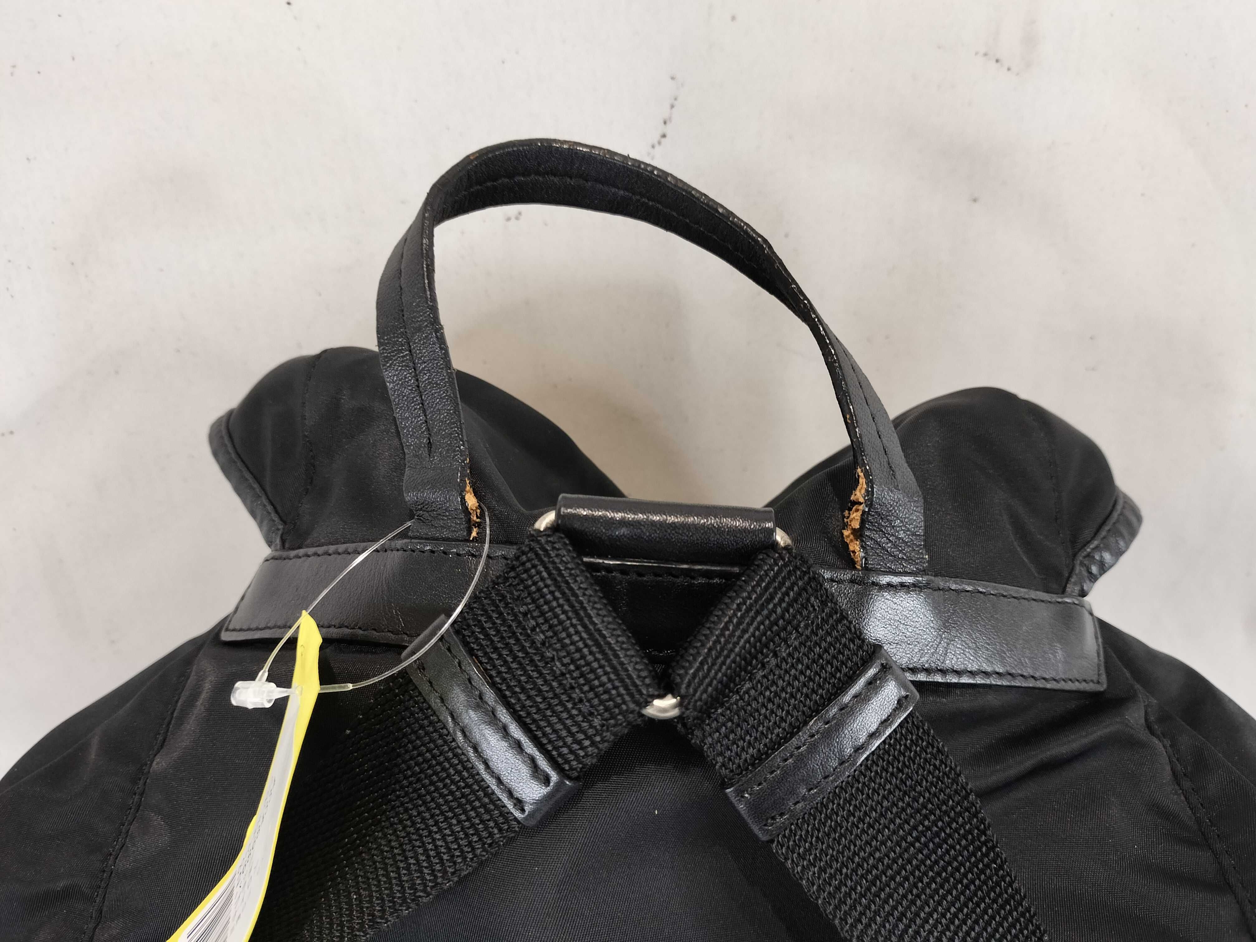 Nylon Triangle Logo Backpack, Black — view 4