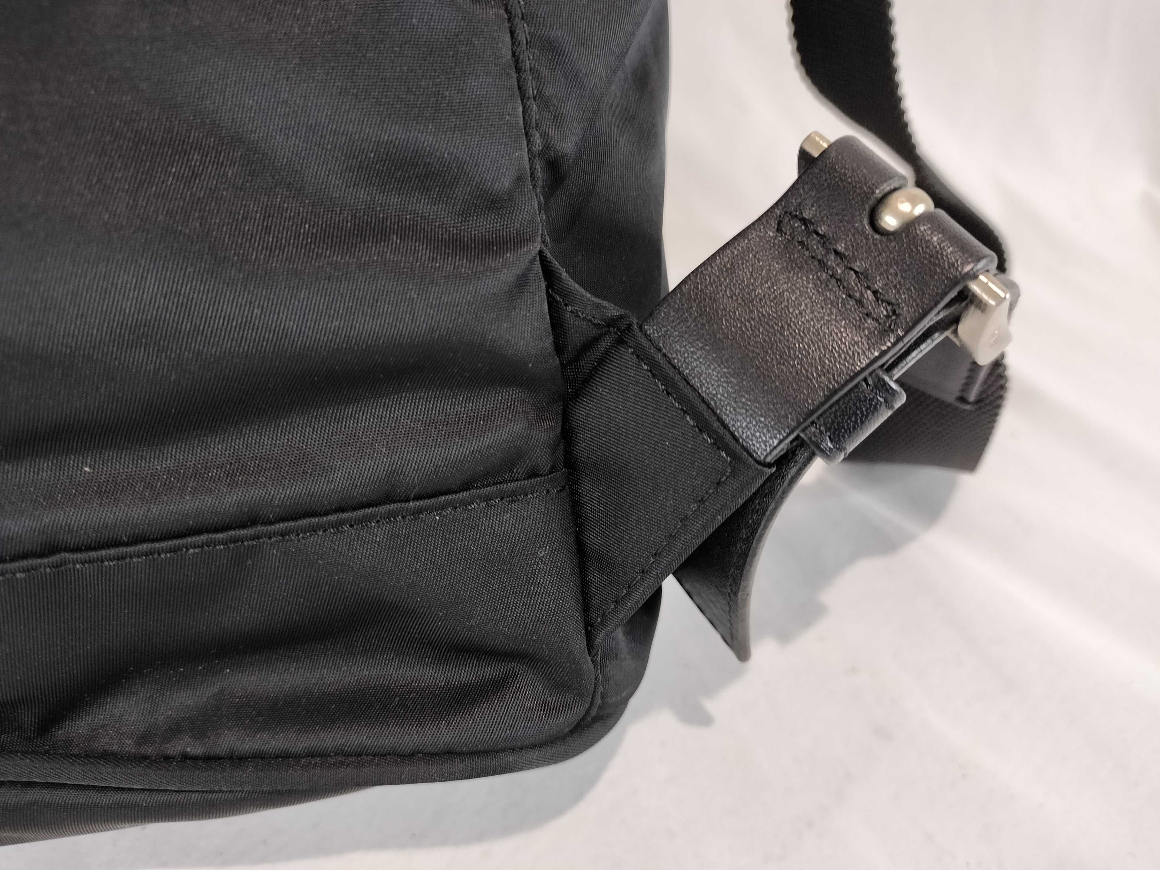 Nylon Triangle Logo Backpack, Black — view 5