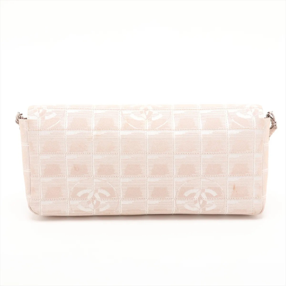 New Travel Line Nylon Chain Shoulder Bag, Beige, Silver Hardware, 6215369, Series 6 — view 2