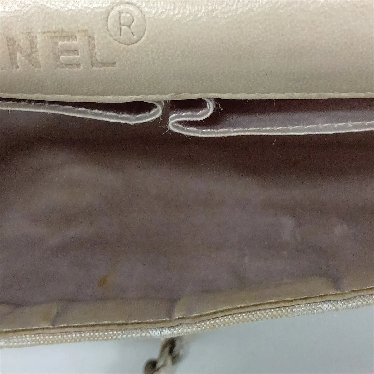 New Travel Line Nylon Chain Shoulder Bag, Beige, Silver Hardware, 6215369, Series 6 — view 10