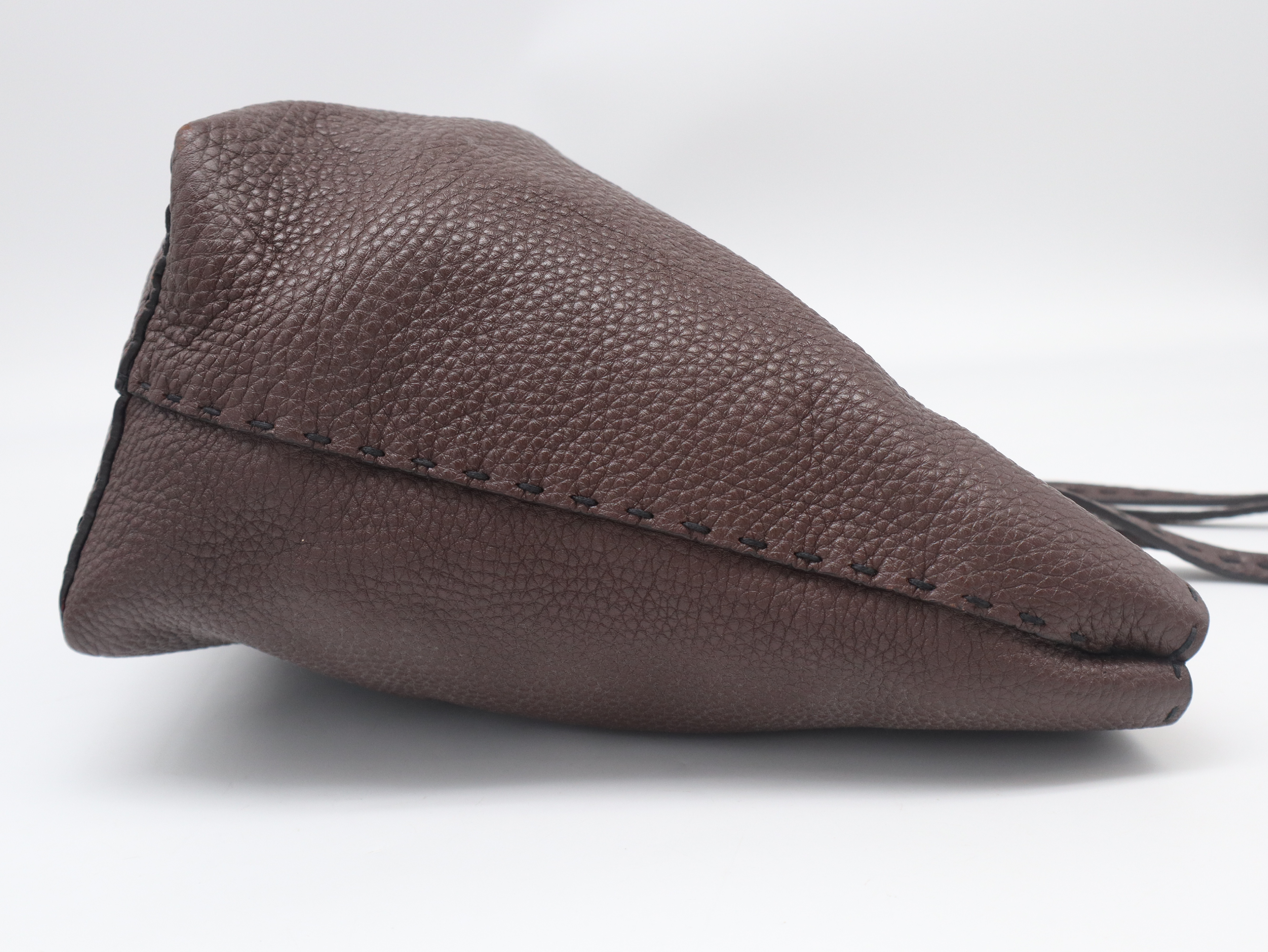 Leather Carla Selleria Tote Bag, Stitched Brown, with Dust Bag. — view 4
