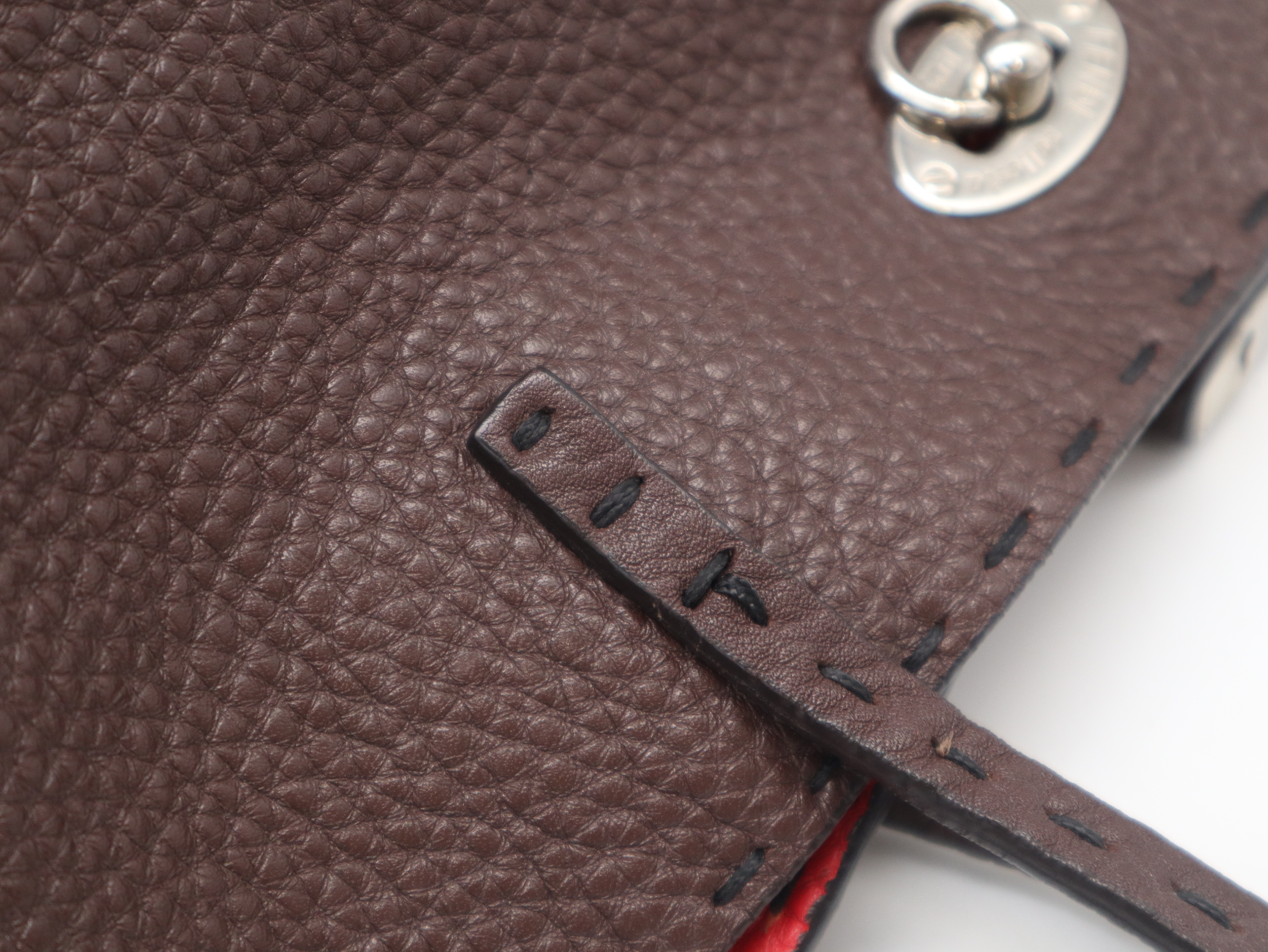 Leather Carla Selleria Tote Bag, Stitched Brown, with Dust Bag. — view 7