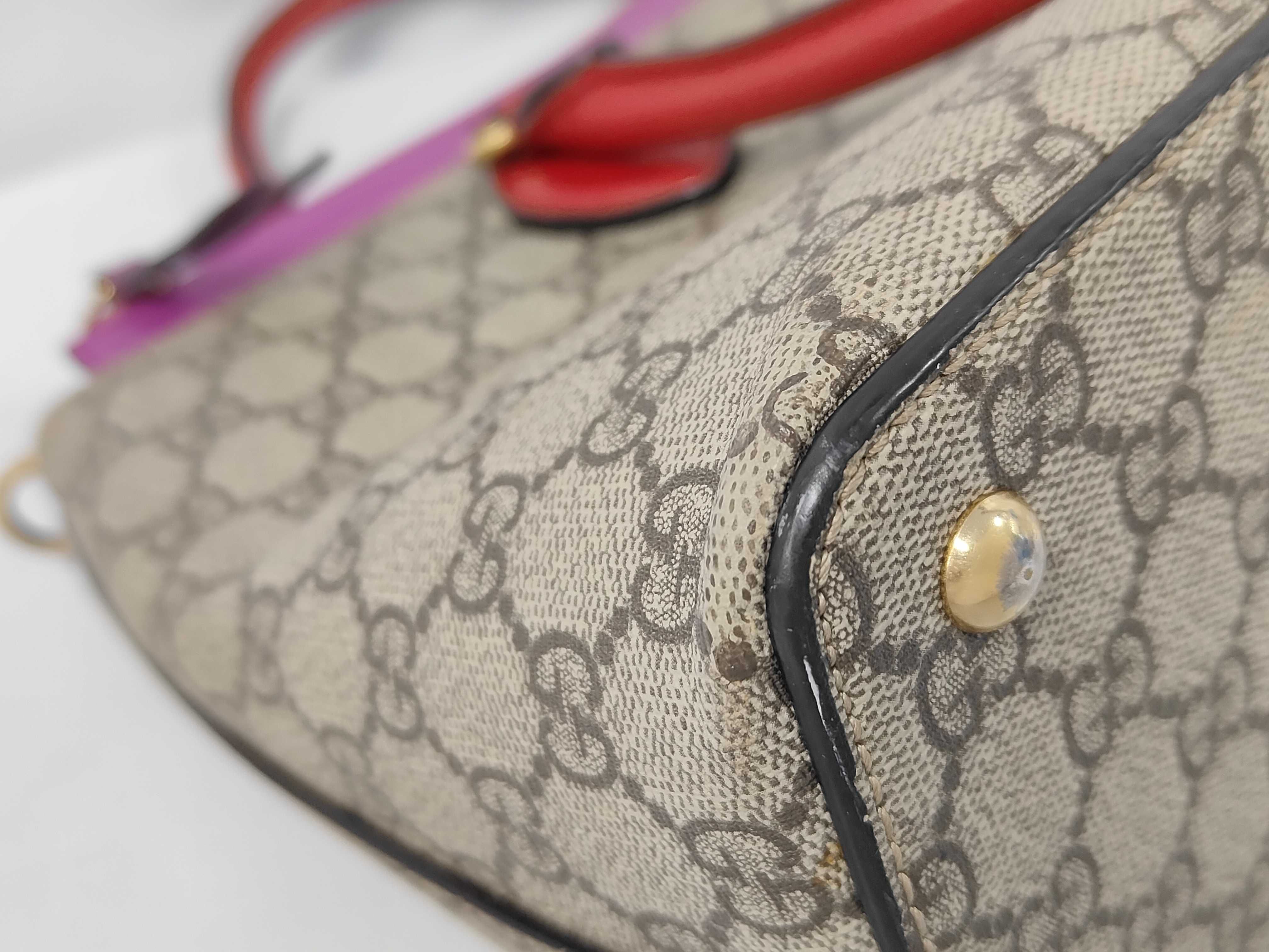 GG Supreme Handbag, Beige x Pink x Red — view 4