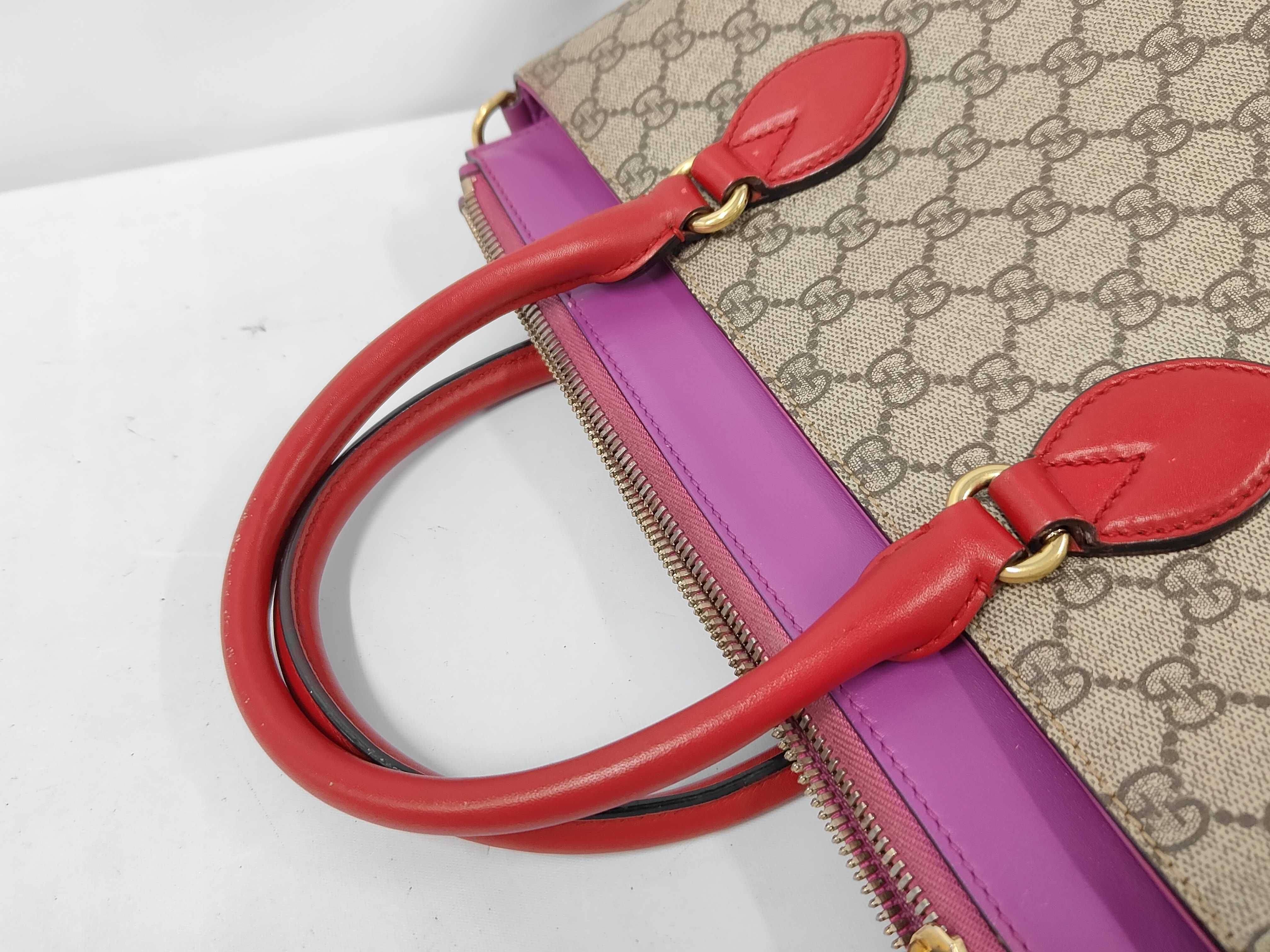 GG Supreme Handbag, Beige x Pink x Red — view 5